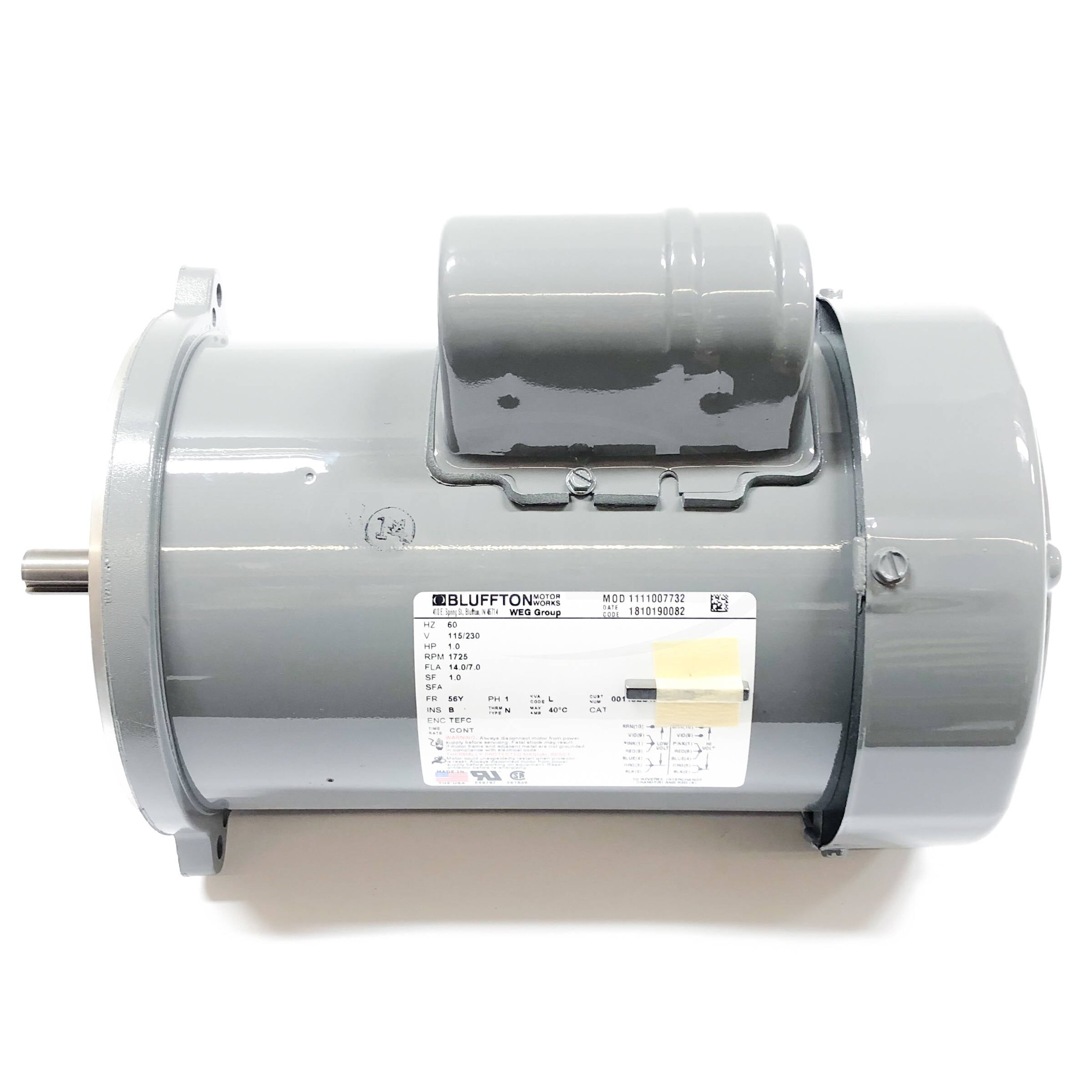 00118ES1RAD56N WEG 1HP Farm Duty Auger Electric Motor, 1800RPM