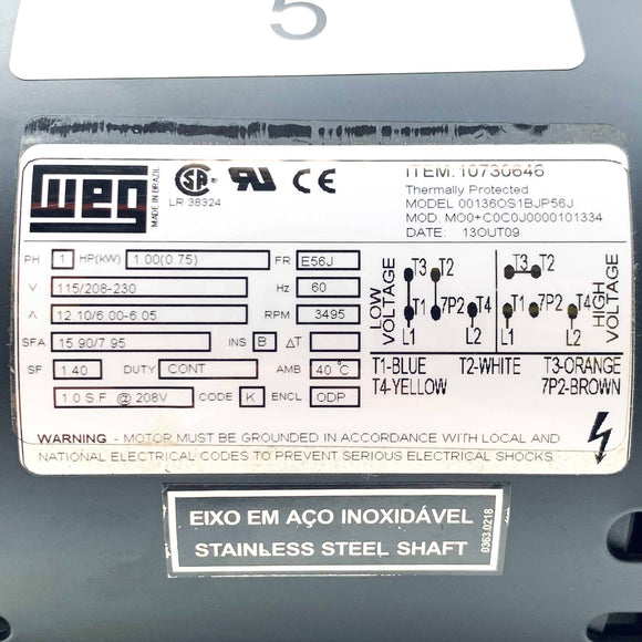 3377K145 Advantage Eng. Pump, Model 231, 1HP Pump Motor, 3495RPM, 115/208-230V,