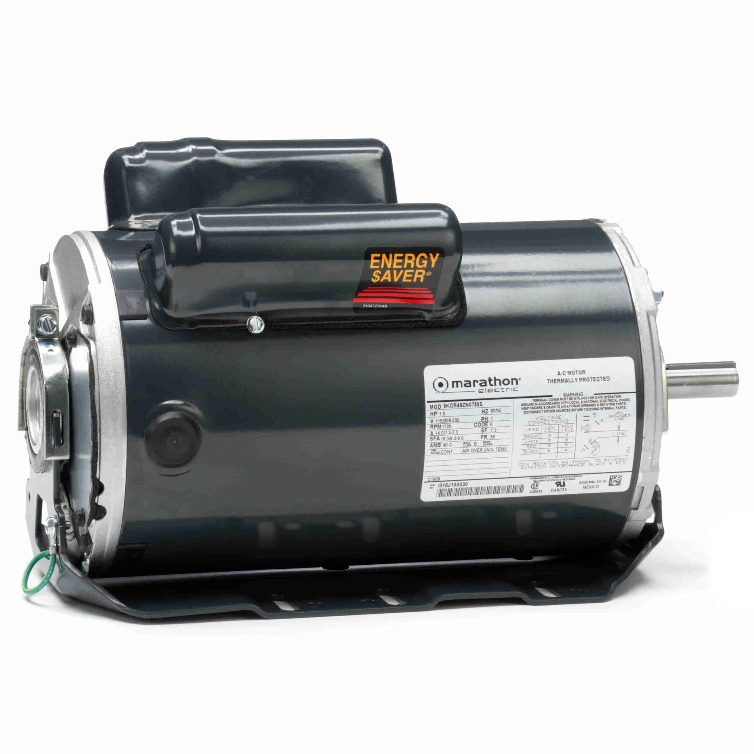 00158AS1BPFH56-S WEG 1.5HP Farm Duty Poultry Fan Electric Motor, 1800RPM - 0