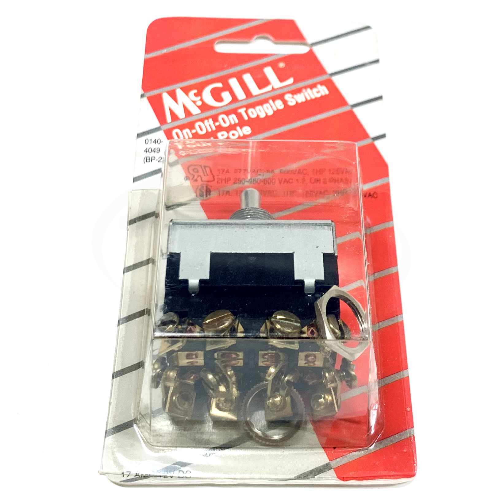 0140-4049 McGill On-Off-On Toggle Switch, Four-Pole