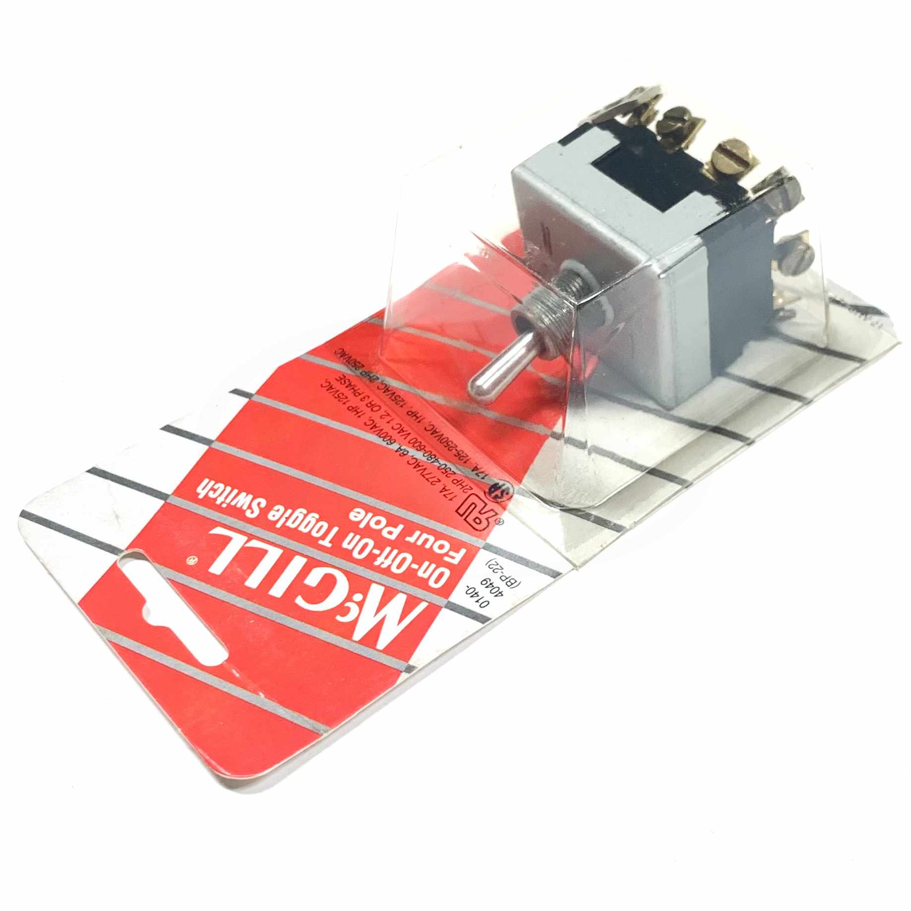 0140-4049 McGill On-Off-On Toggle Switch, Four-Pole