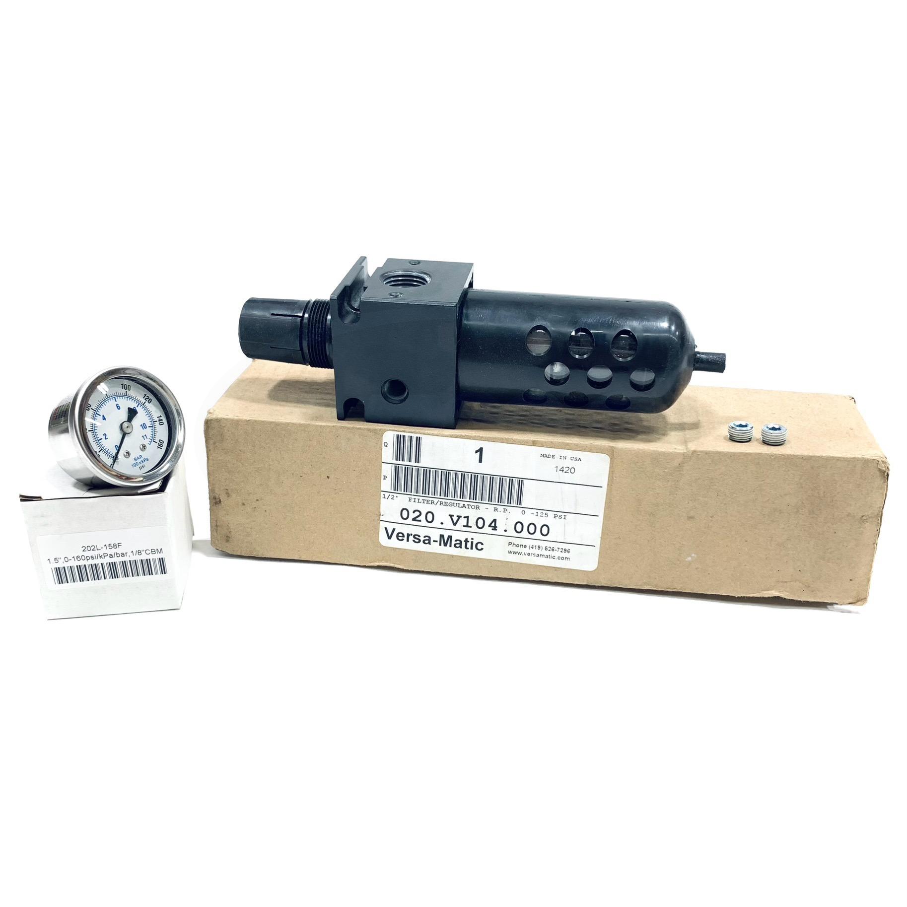 020.V104.000 Versa Matic Pneumatic Filter Regulator 1/2" NPT 150 PSI 125°F Max