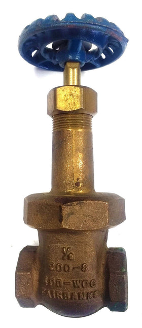 Fairbanks 0234B, 1/2'' FNPT Bronze Gate Valve 200-S, 400 WOG