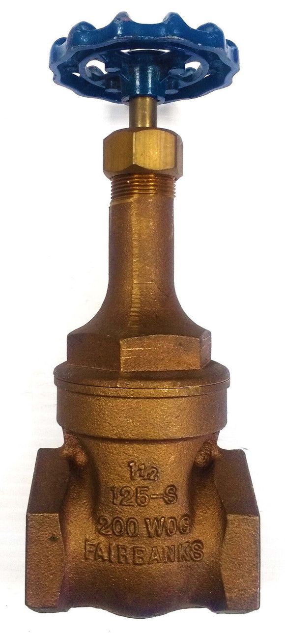 0253-1-1/2 Fairbanks 1-1/2" Bronze Gate Valve, 0253 Split Wedge