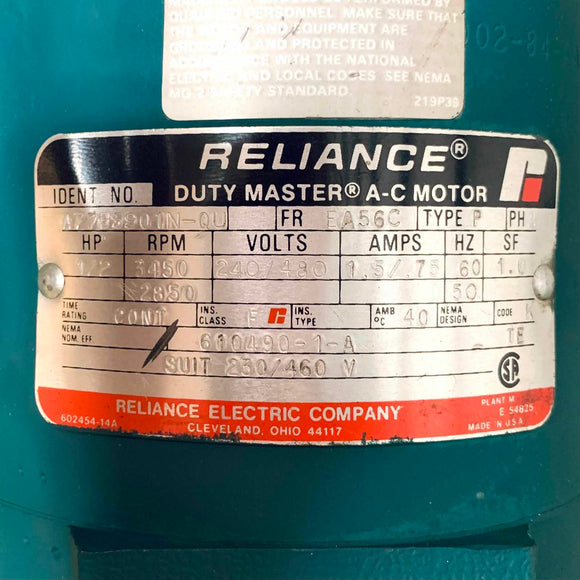 02KAK12077-RU 30HP Reliance D-C Motor, 1750/1950RPM, W/ A77B5901N-QU