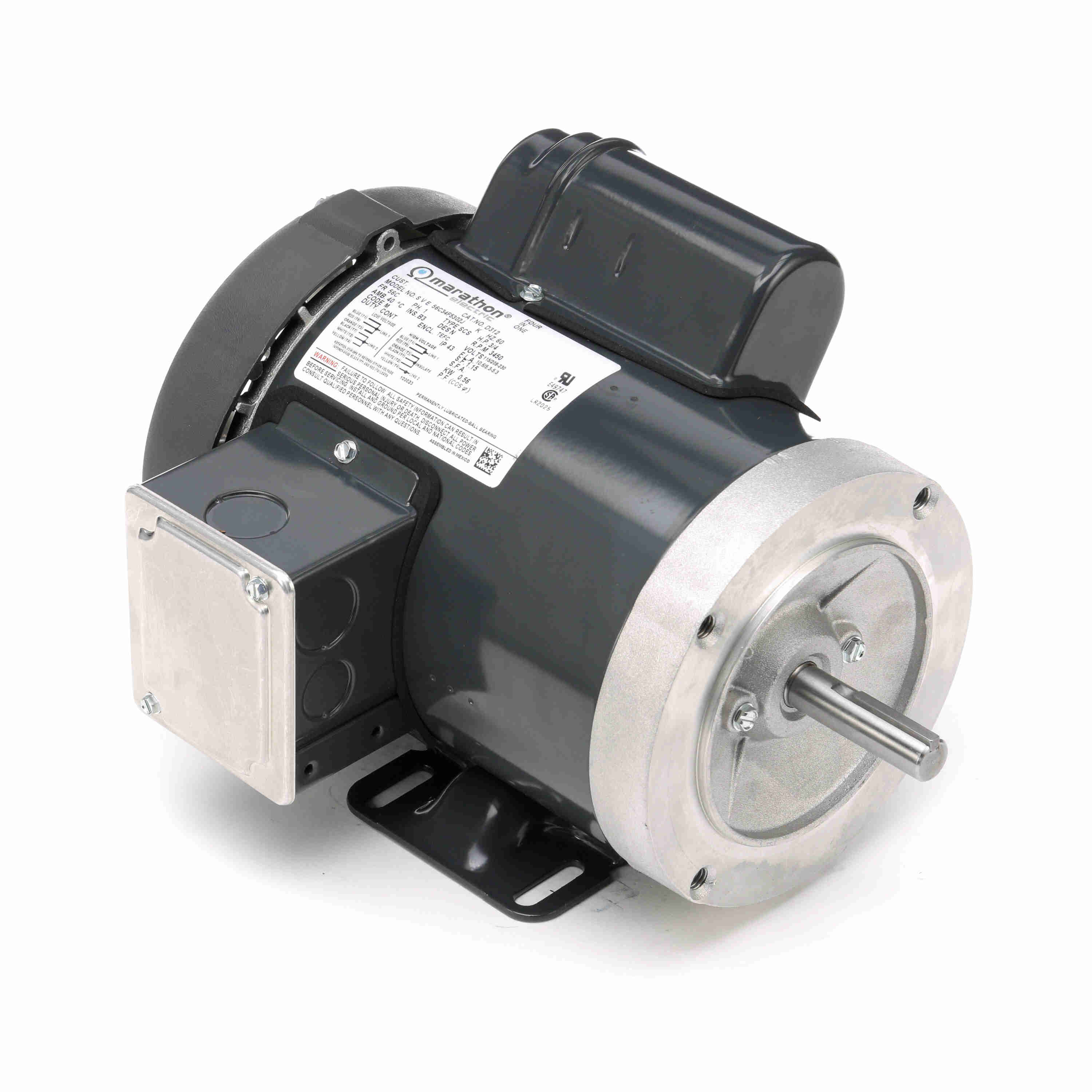 D312 Marathon 3/4HP Electric Motor, 3450RPM