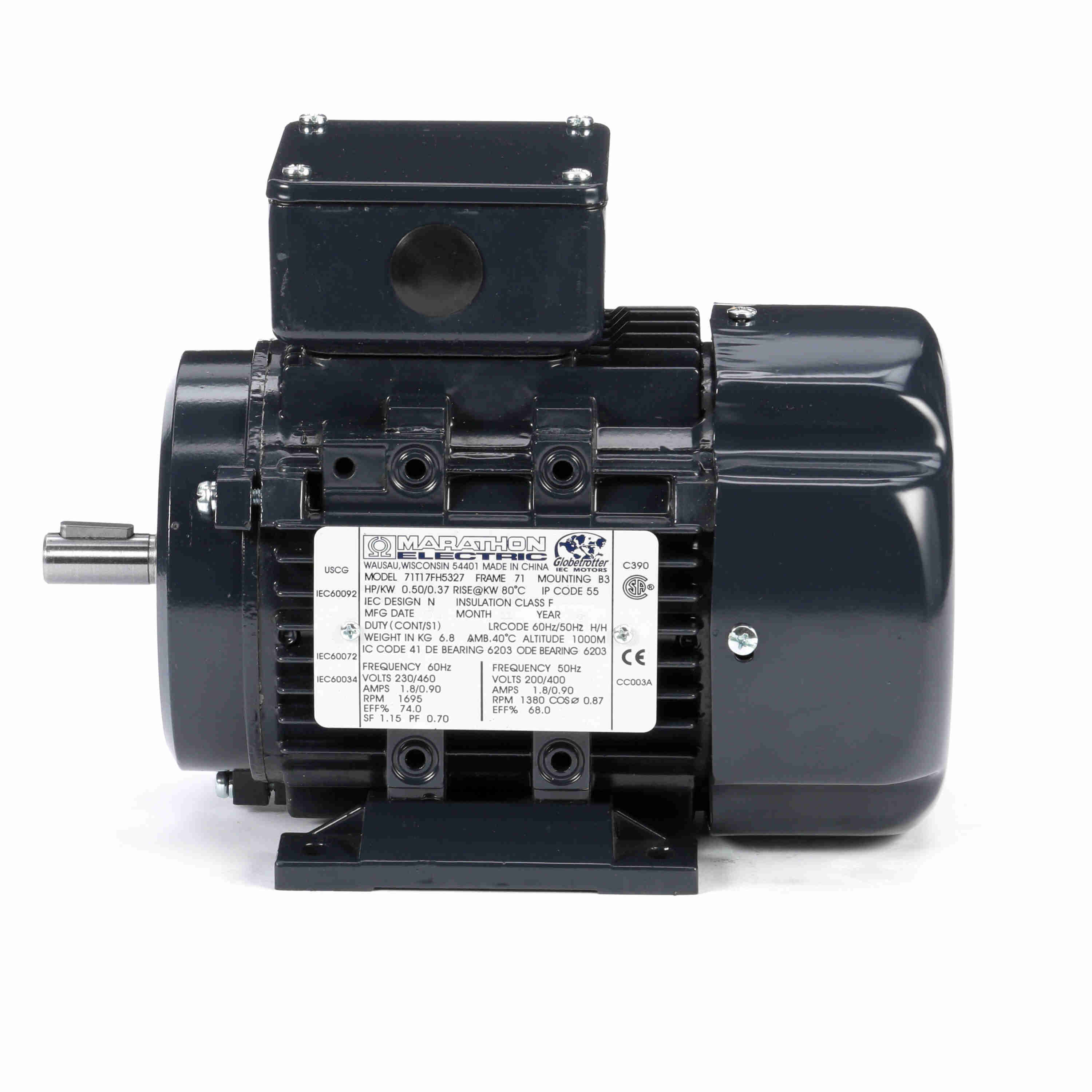 R307 Marathon 0.50HP/0.37kW IEC Metric Globetrotter Electric Motor, 1800RPM