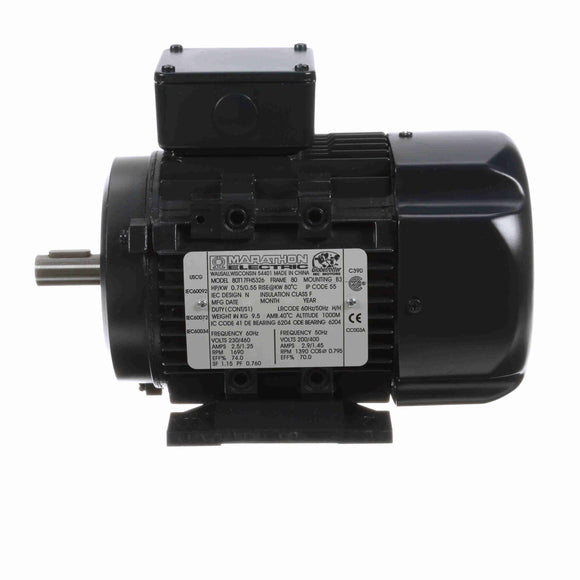 R310 Marathon 0.75HP/0.56kW IEC Metric Globetrotter Electric Motor, 1800RPM