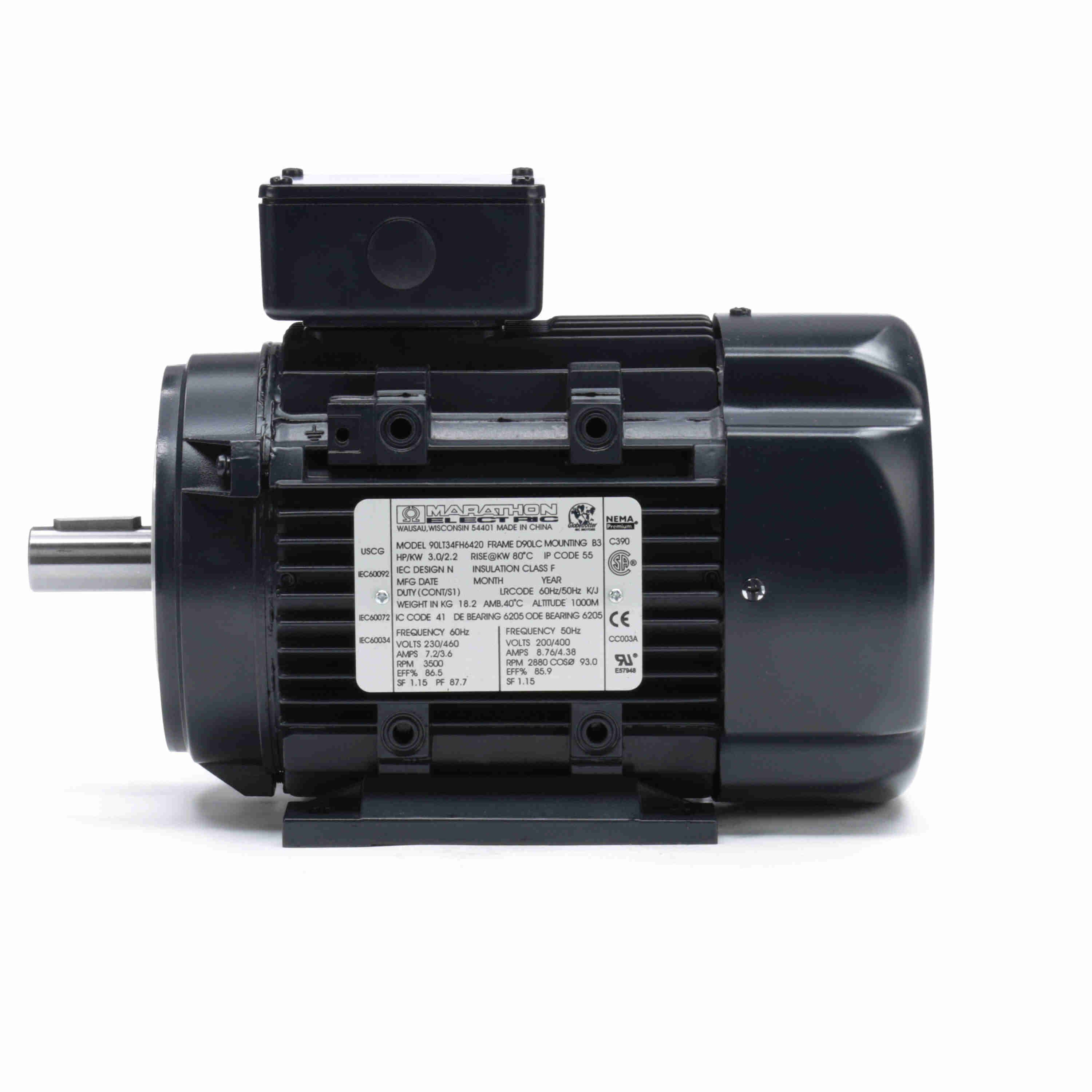 R379A Marathon 3HP/2.2kW IEC Metric Globetrotter Electric Motor, 3600RPM