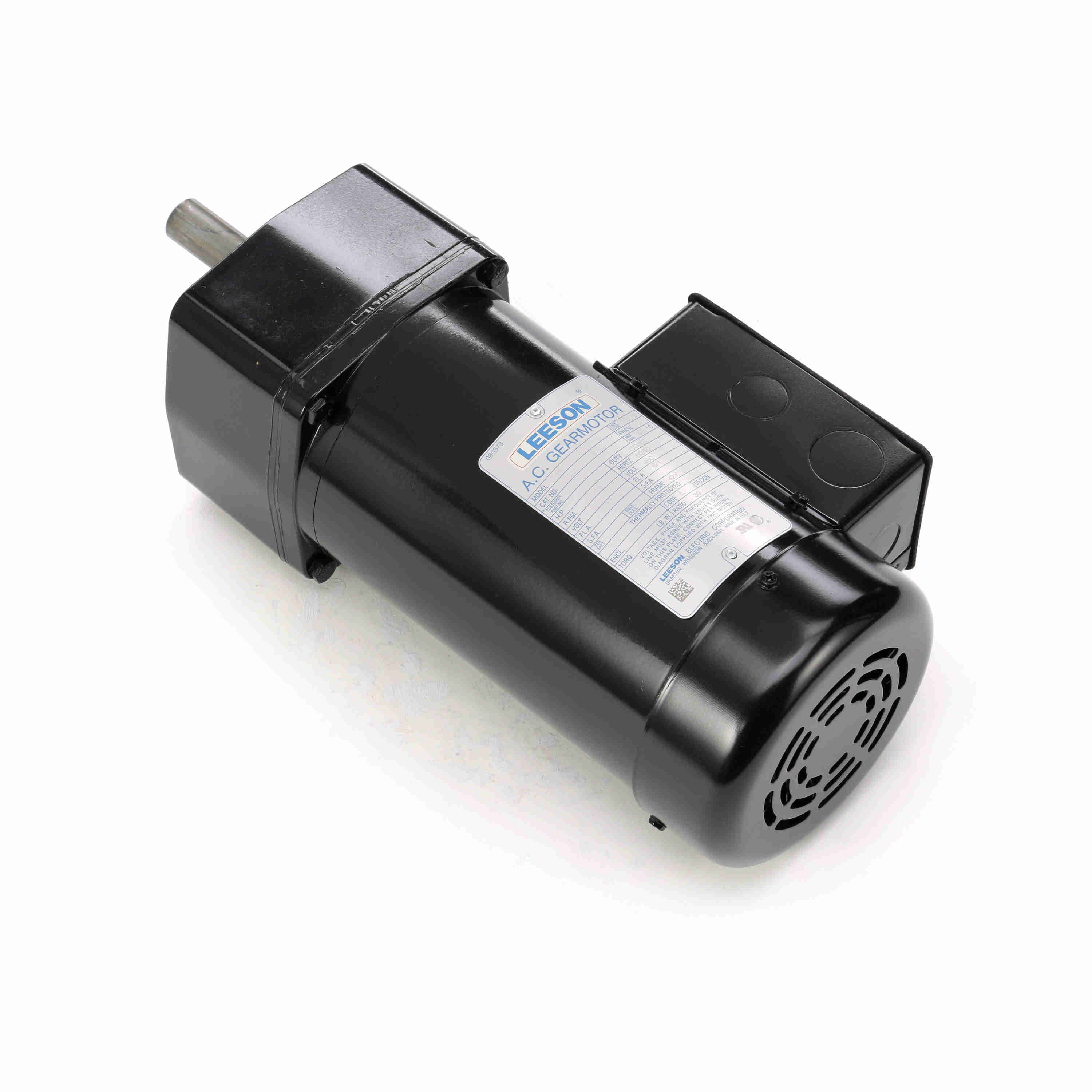096013.00 Leeson 1/3HP AC Gearmotor, 58 RPM, 320 lb-in