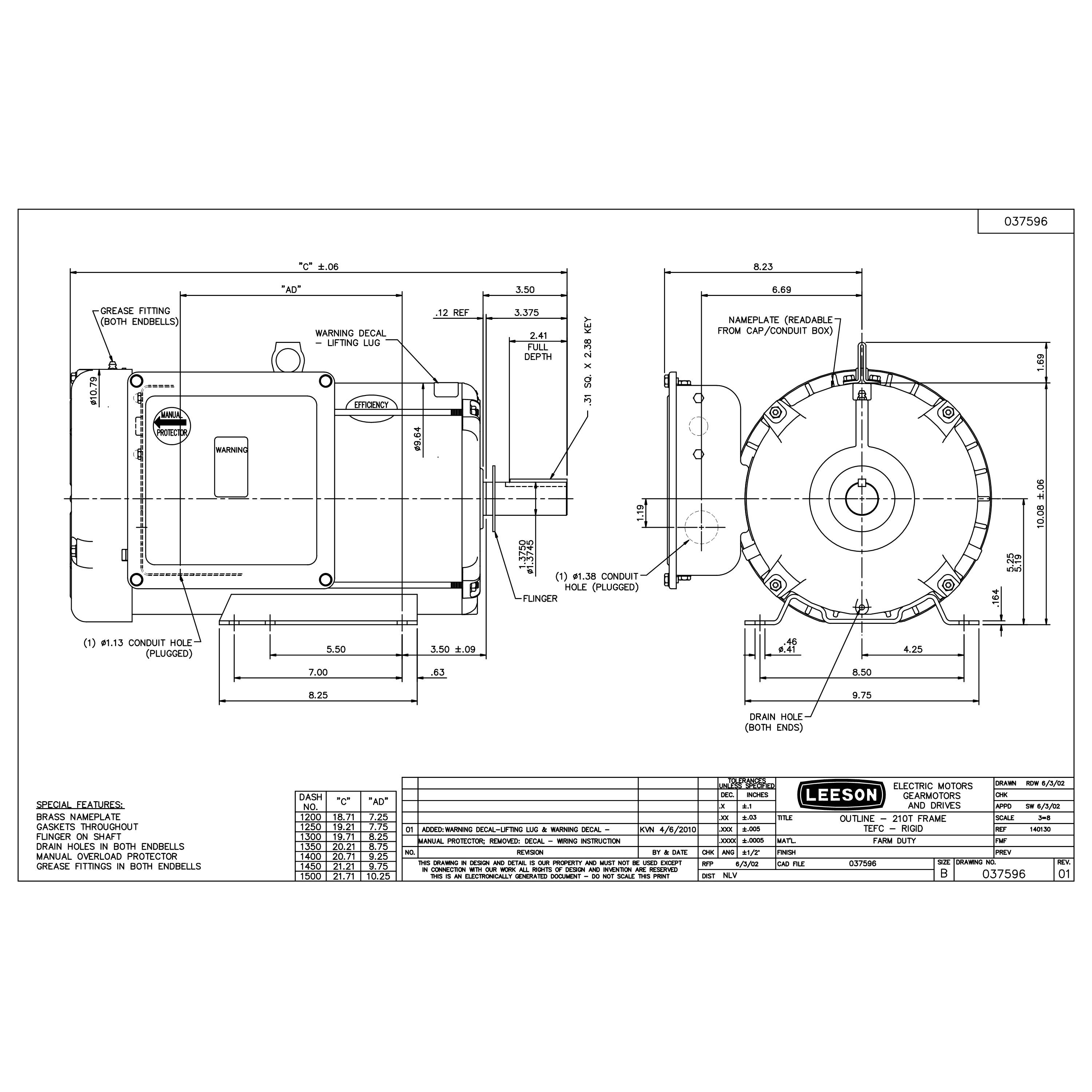 140414.00 Marathon 10HP Extra Hi-Torque Ag Duty Electric Motor