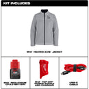 F102G-21M Milwaukee M12 Women's Heated AXIS Jacket, Gray, Medium