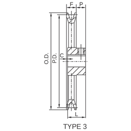 AK5110 4.95" X 5/8" AK Single Groove V-Pulley