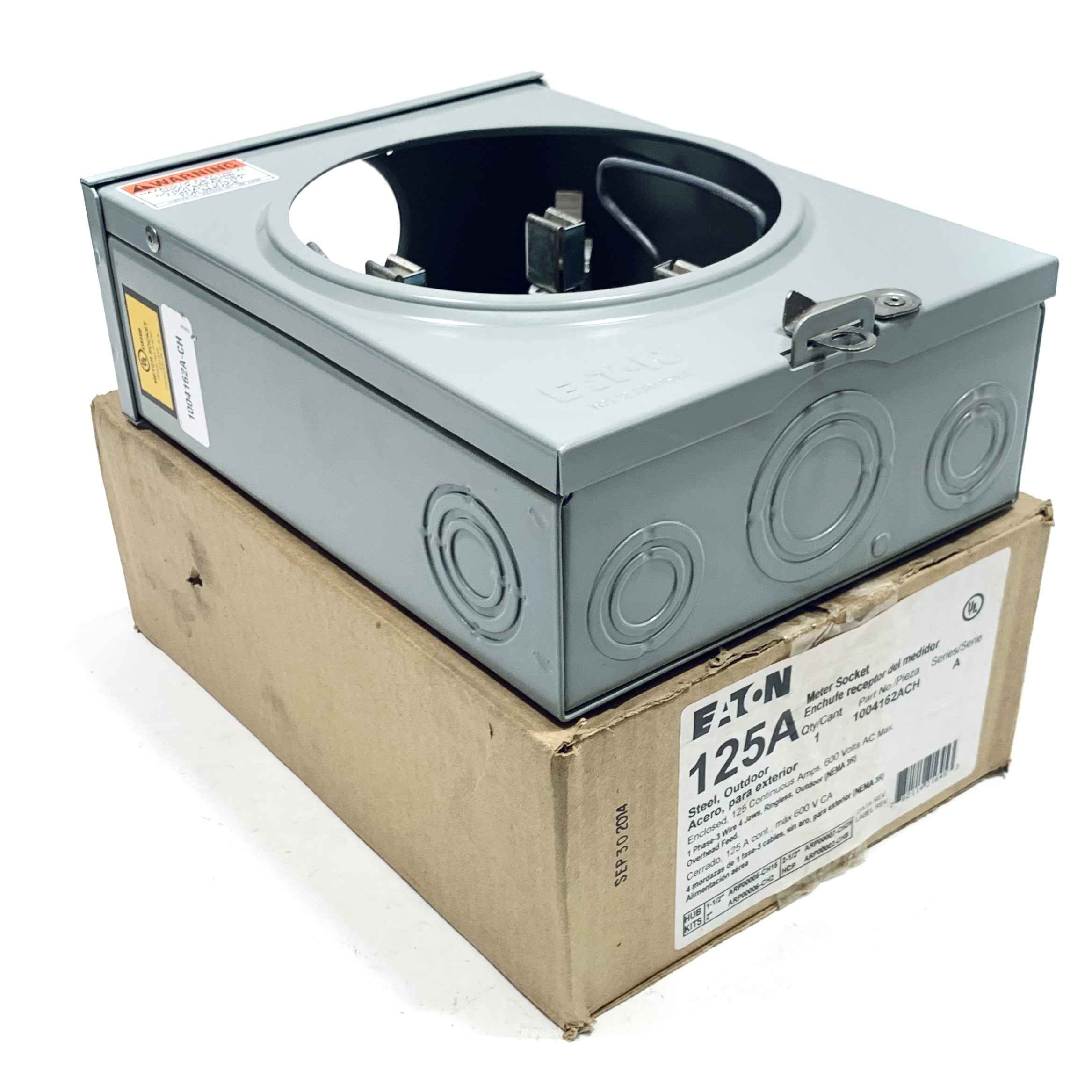 1004162ACH Eaton Meter Socket Enclosed, 125A, 600V AC Max. Series A - 0