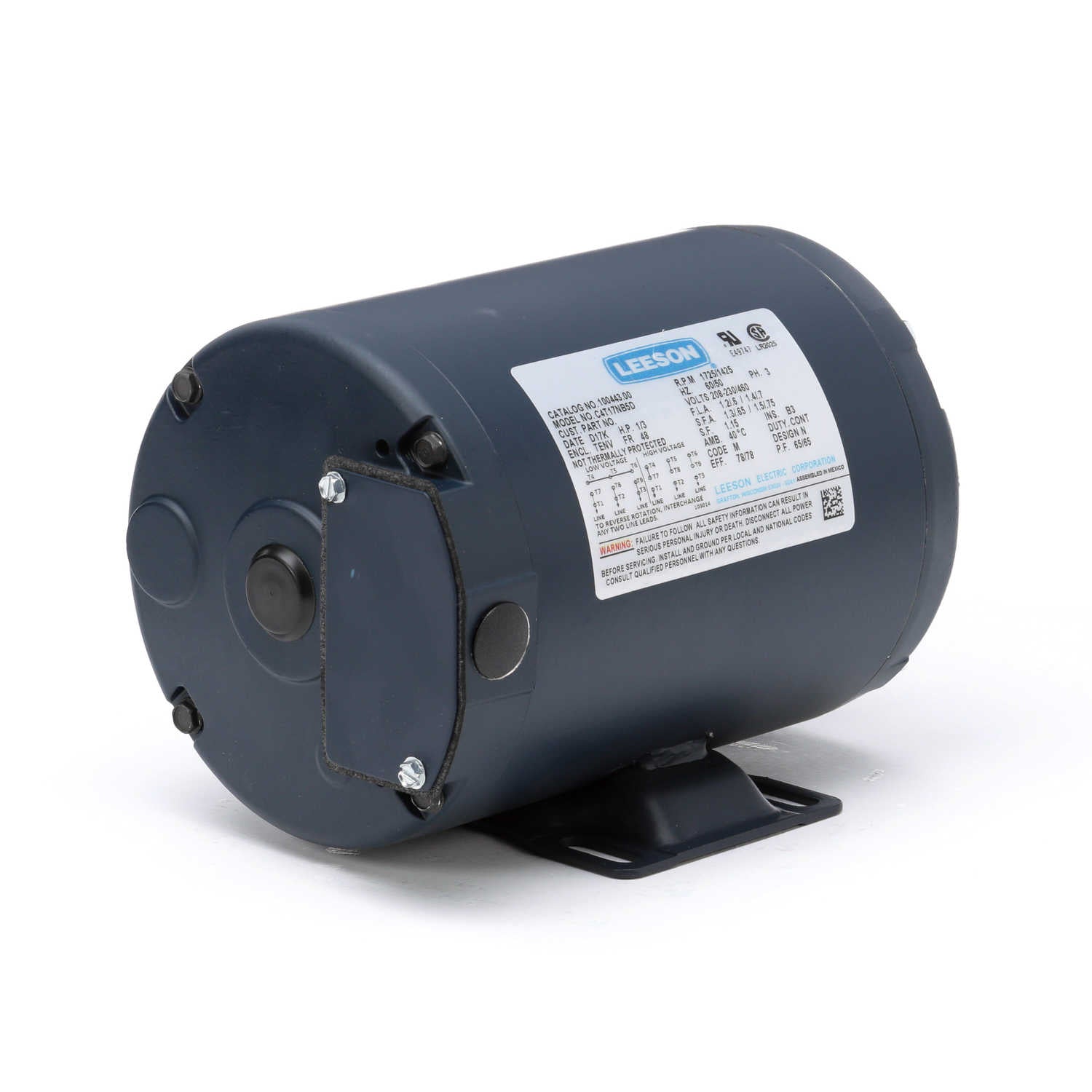 100443.00 Leeson 1/3HP Electric Motor, 1725RPM