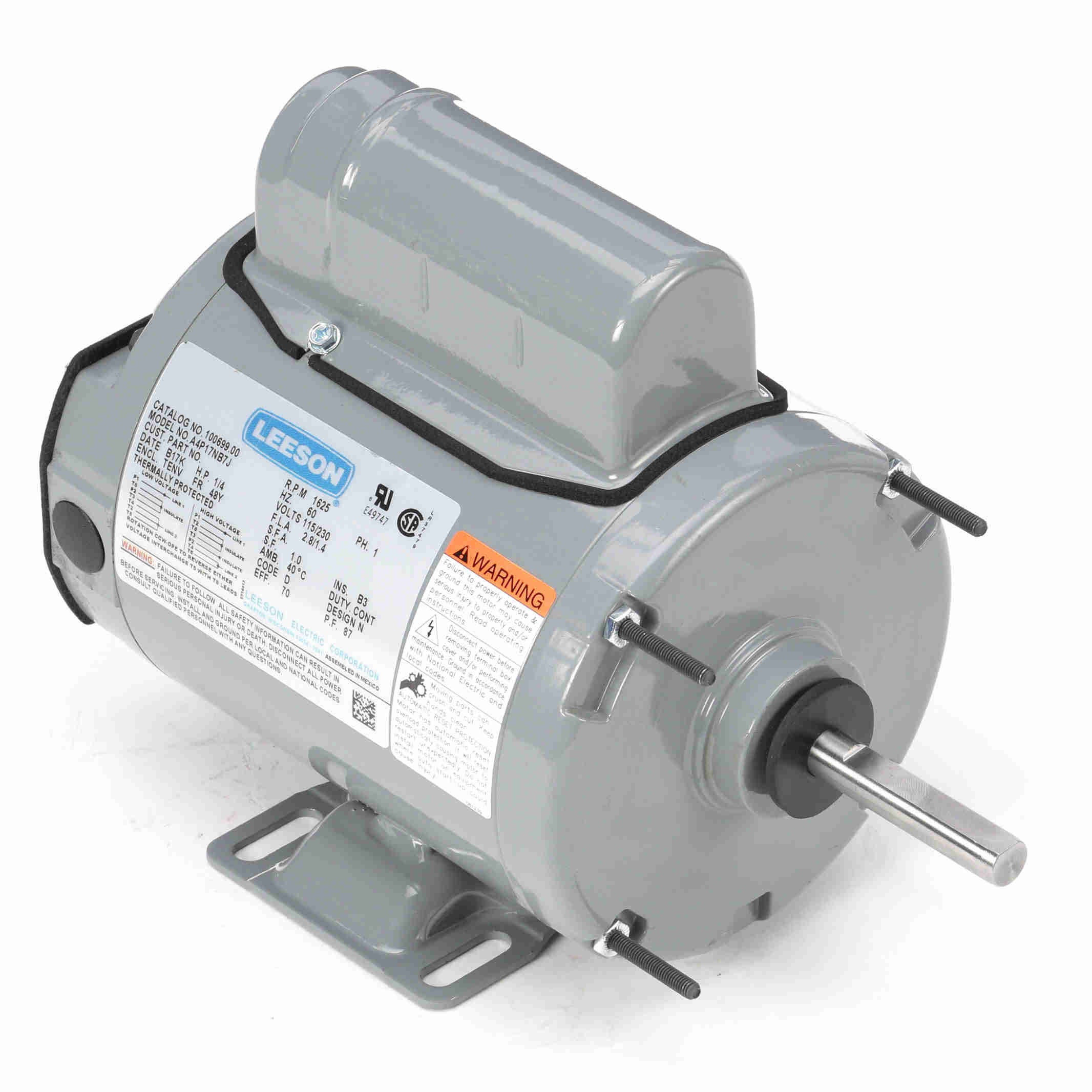 100699.00 Leeson 1/4HP 2-Winding Agriculture Fan Duty Electric Motor, 1625RPM