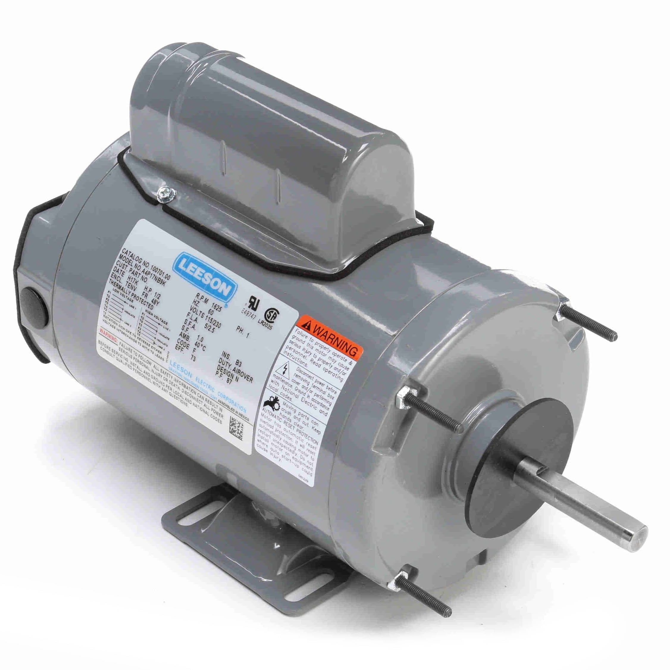 1/2HP Leeson 2-Winding Agriculture/Fan Duty Electric Motor