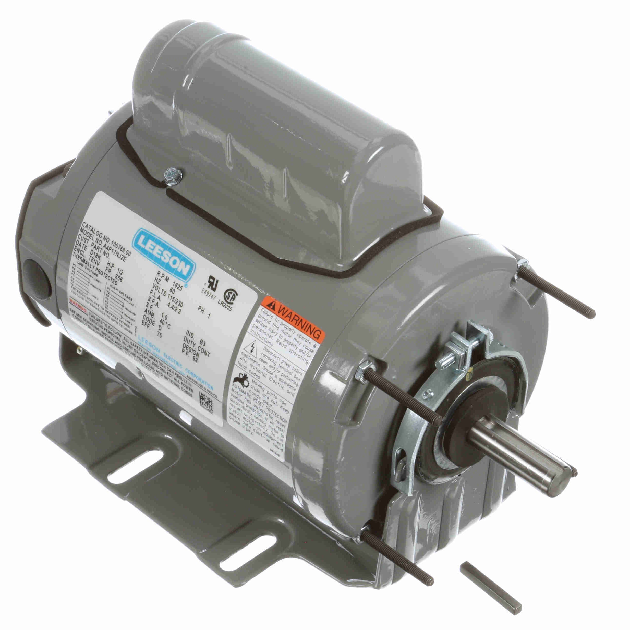 1/2HP Leeson 2-Winding Agriculture/Fan Duty Electric Motor