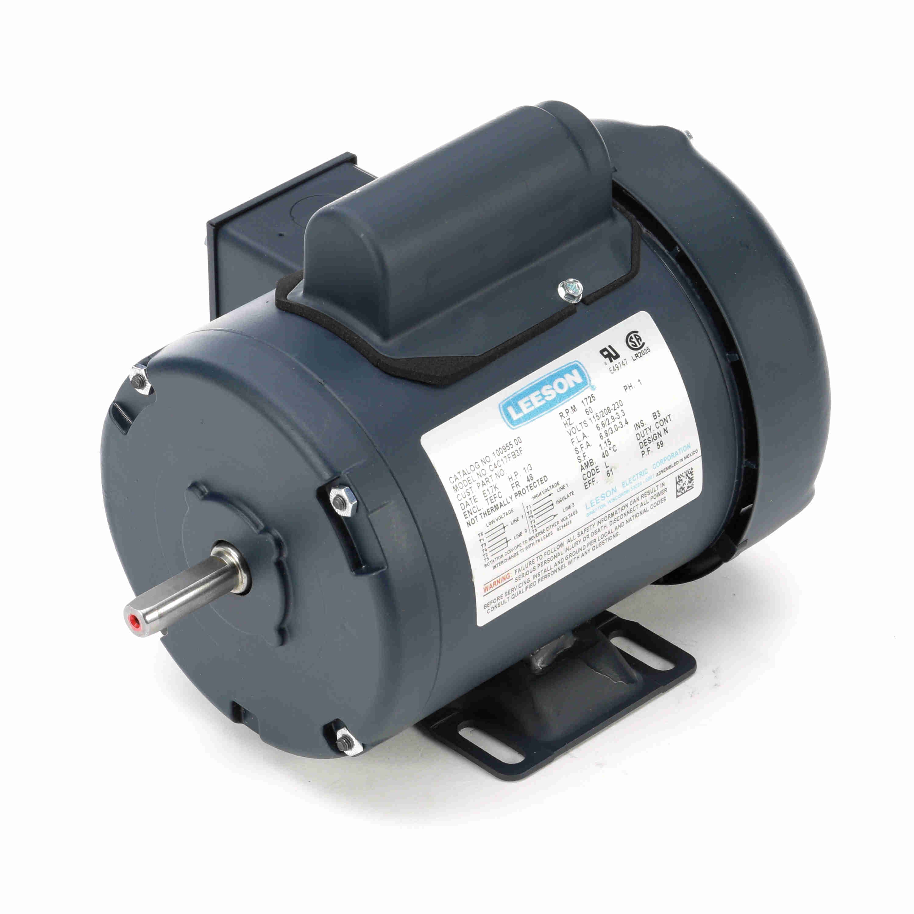 100955.00 Leeson 1/3HP General Purpose Electric Motor, 1800RPM - 0