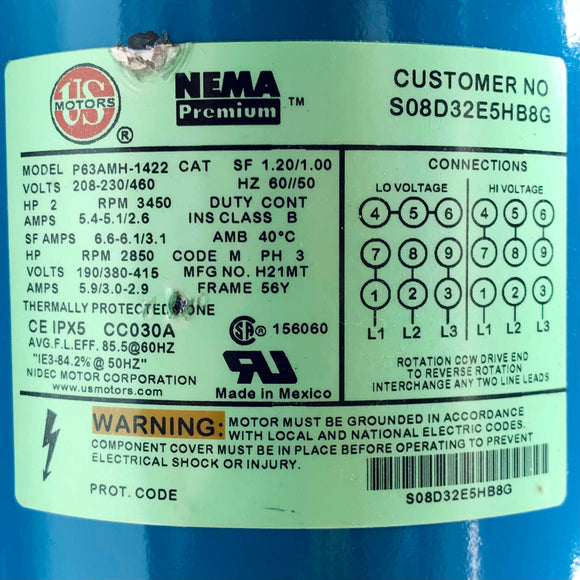 100MC1G5A6 Goulds 2HP Pump, 208-230/460, 2850RPM, 50/60Hz