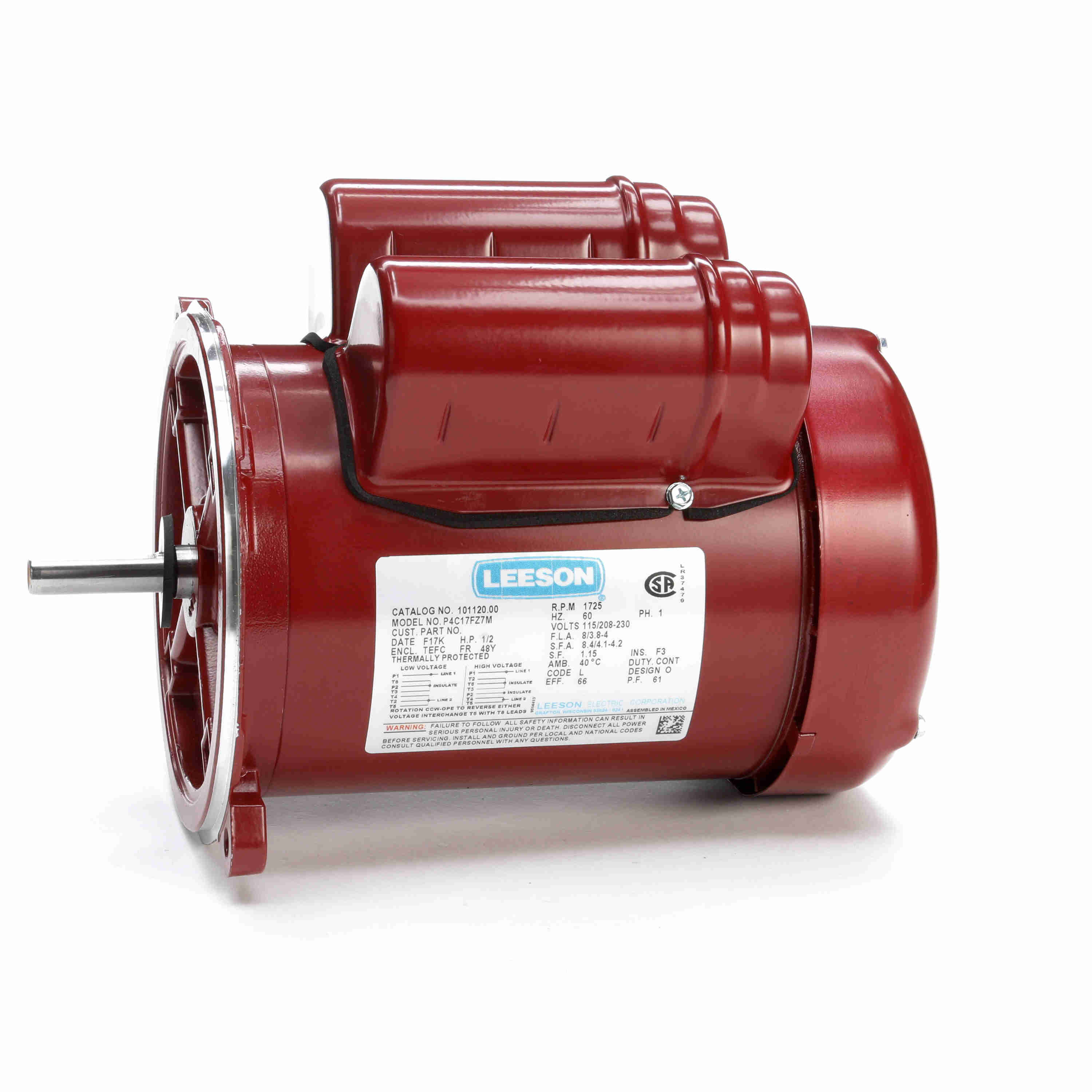 1/2HP Leeson Ag-Duty Feed-Auger Drive Electric Motor - 0