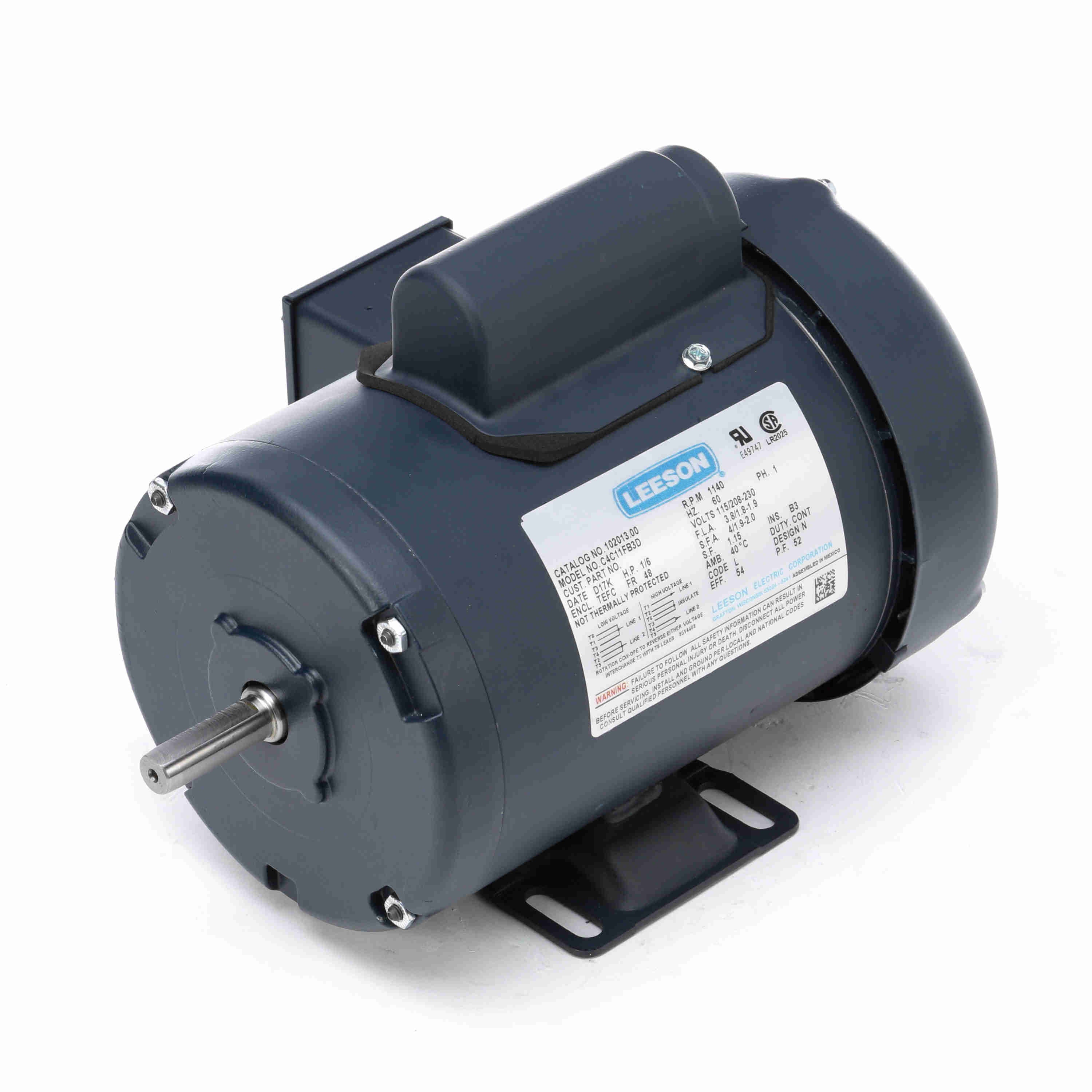102013.00 Leeson 0.17HP General Purpose Electric Motor, 1200RPM