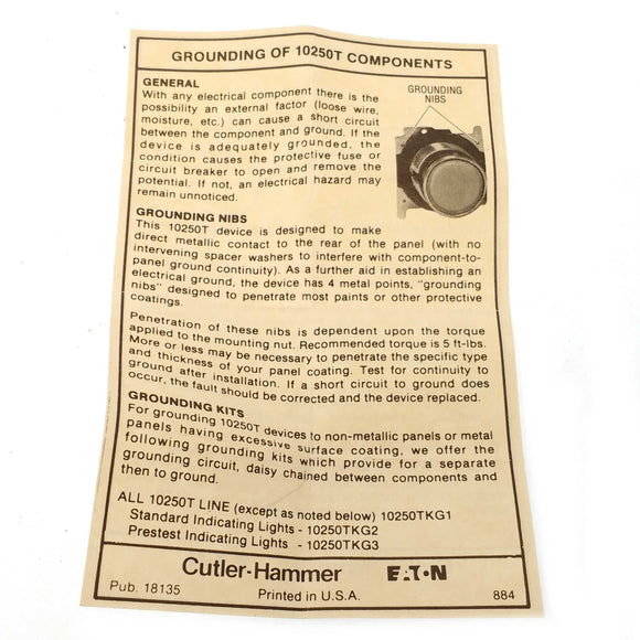 10250T181N Cutler-Hammer Sandard Indicator Light