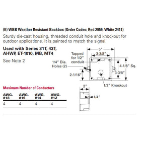 102959 Cooper Wheelock WBB-R Weather Resistant Backbox - 0