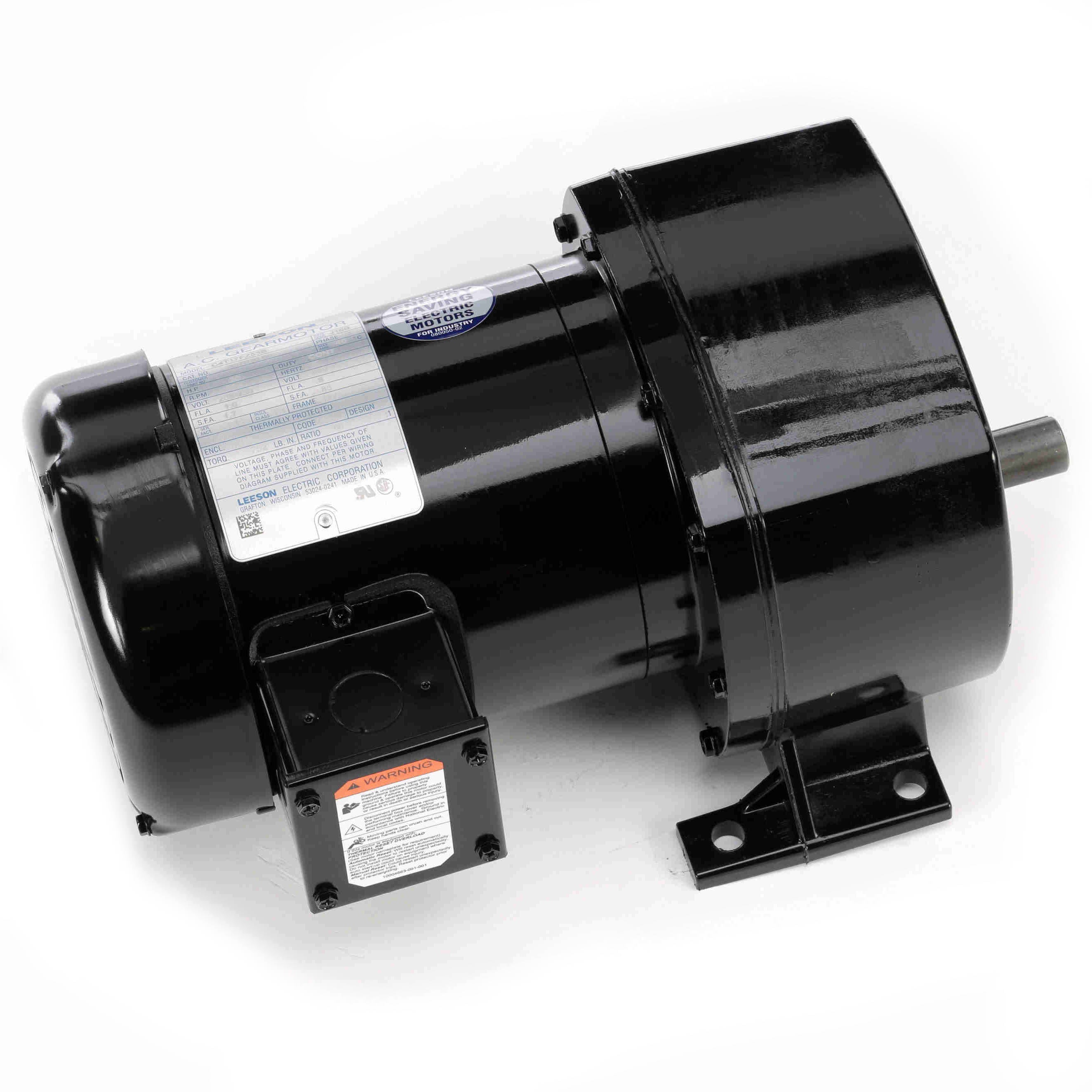 107026.00 Leeson 1/3HP Parallel Shaft AC Gearmotor, 26 RPM