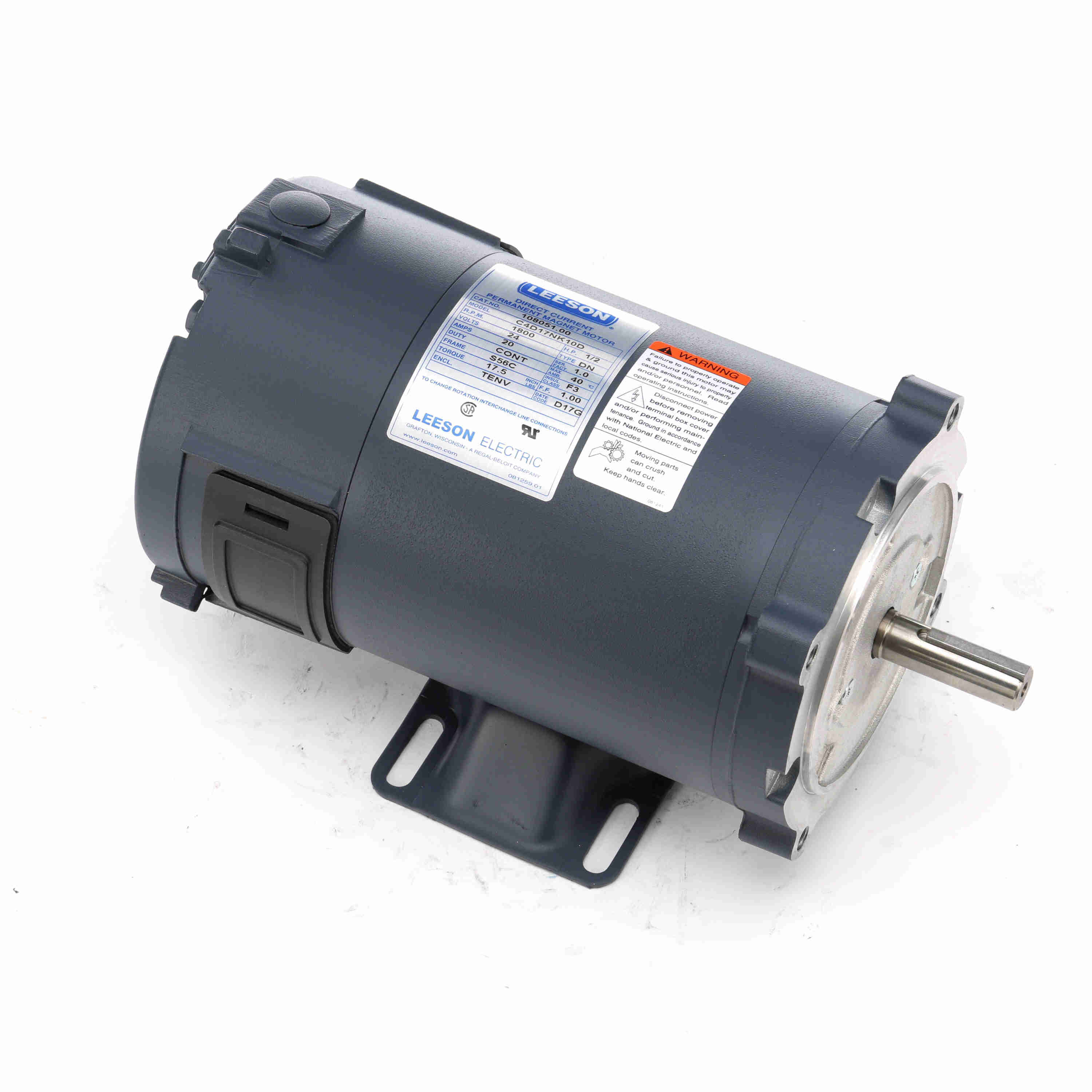 108051.00 Leeson 1/2HP DC Electric Motor, 1800 RPM - 0
