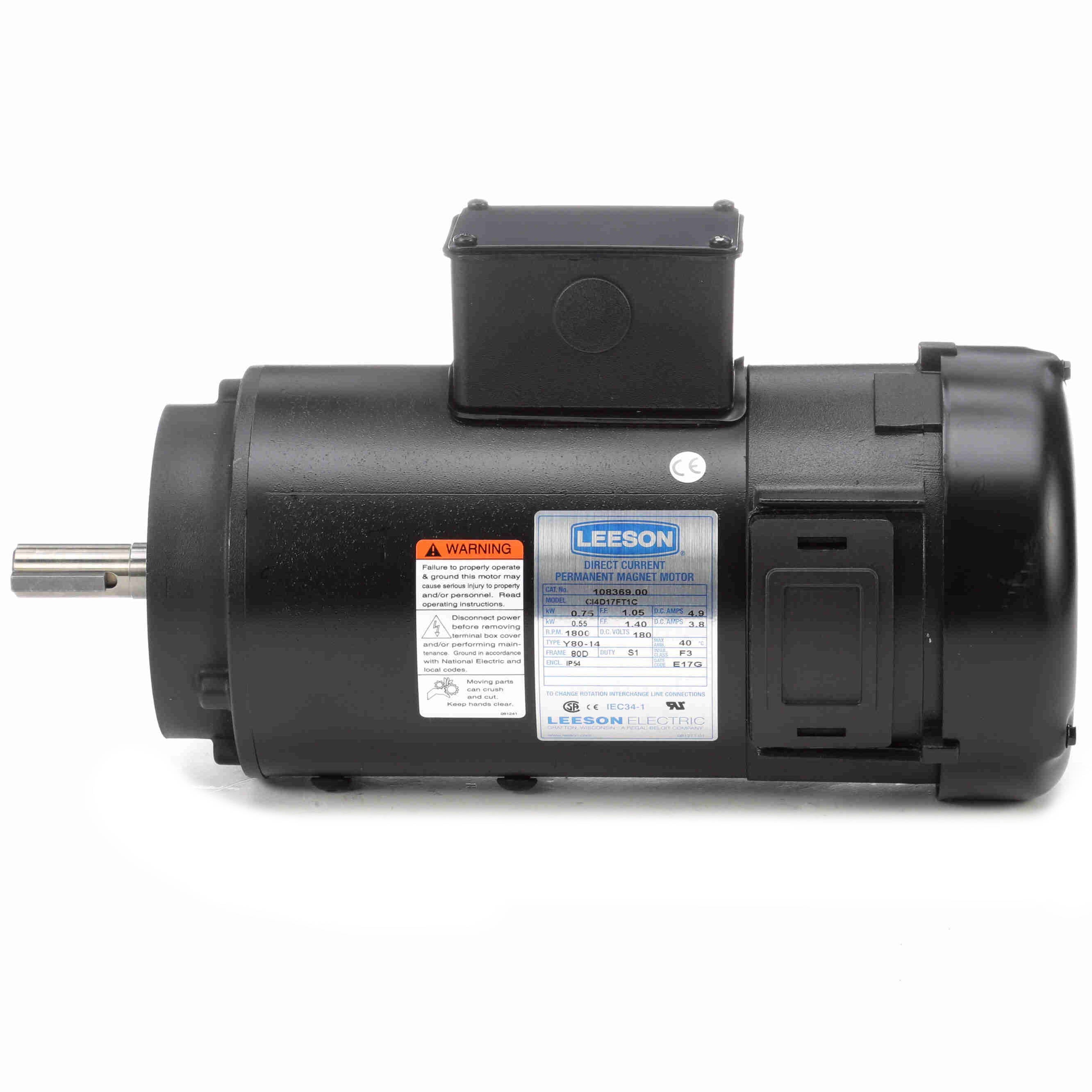108369.00 Leeson 0.75kW IEC Metric DC Electric Motor, 1800RPM