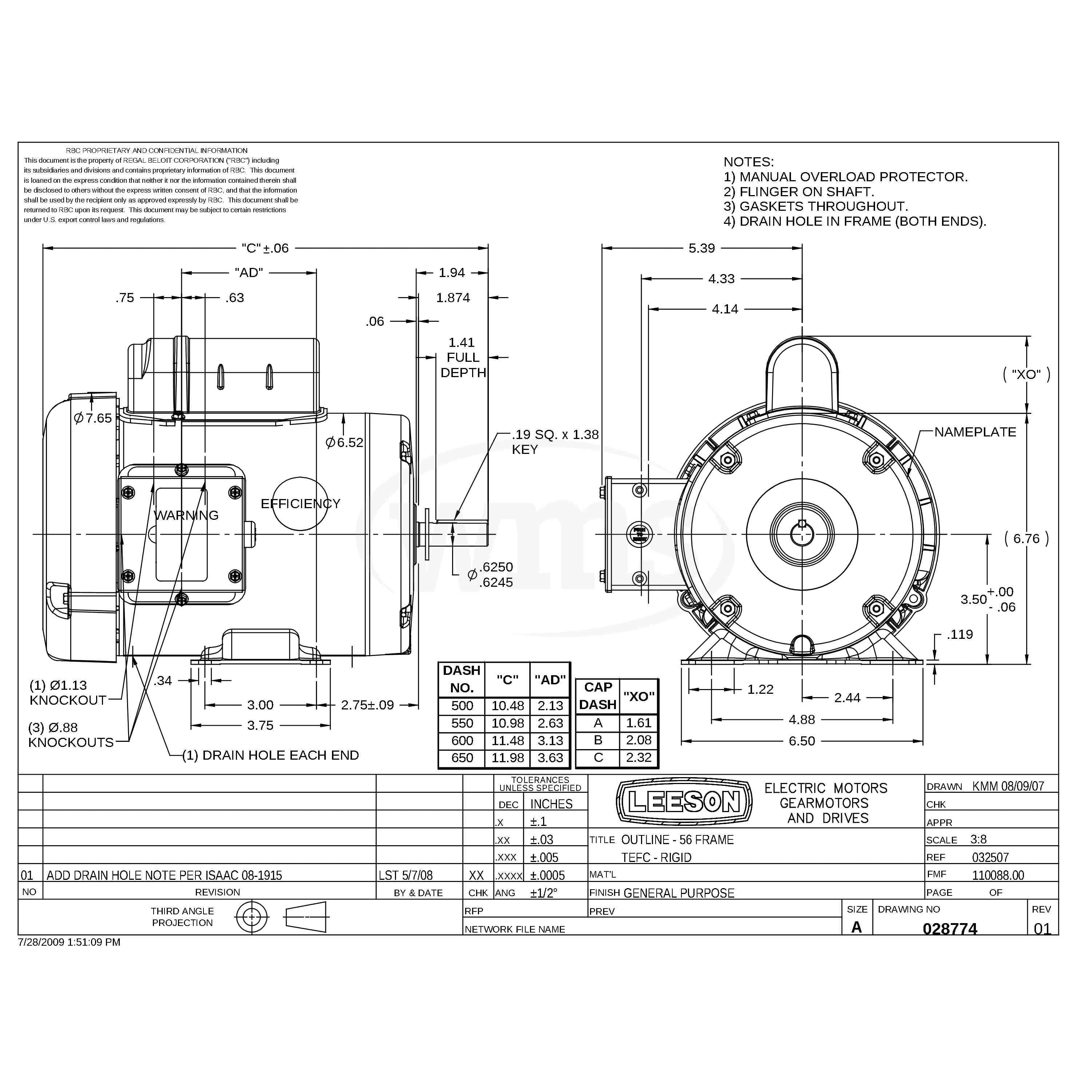 1/2HP Leeson Farm Duty/General Purpose Electric Motor