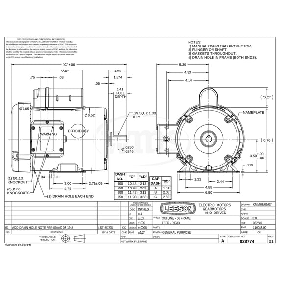110086.00 1/2HP Leeson Farm Duty Electric Motor