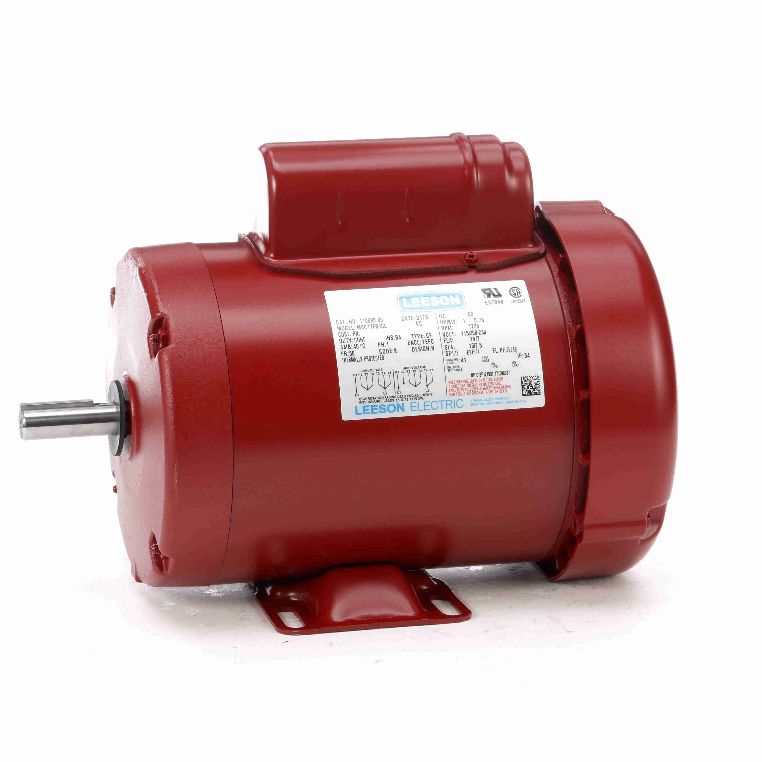1HP Leeson Farm Duty/General Purpose Electric Motor