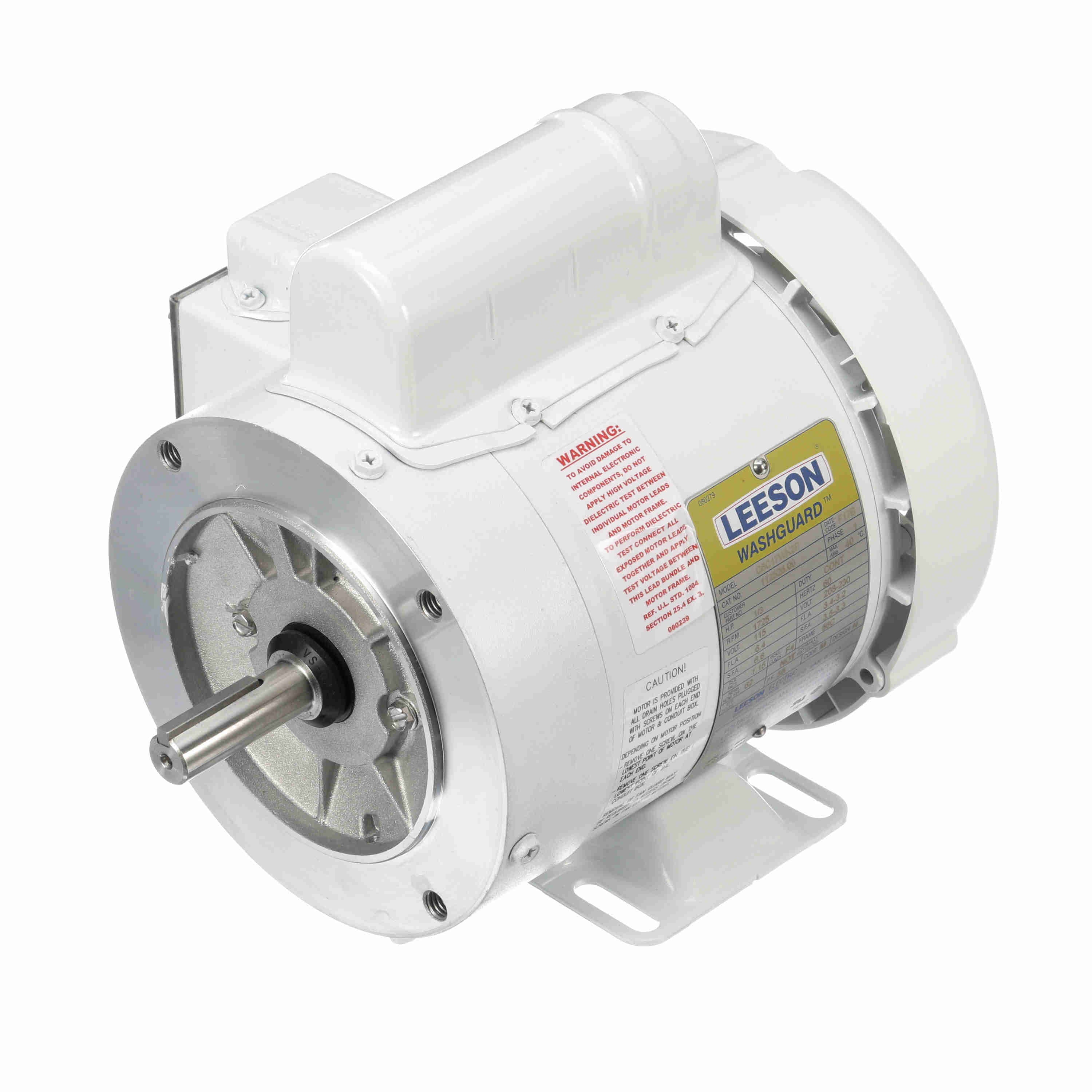 Leeson Washguard Electric Motor, 1/3HP, 1800RPM