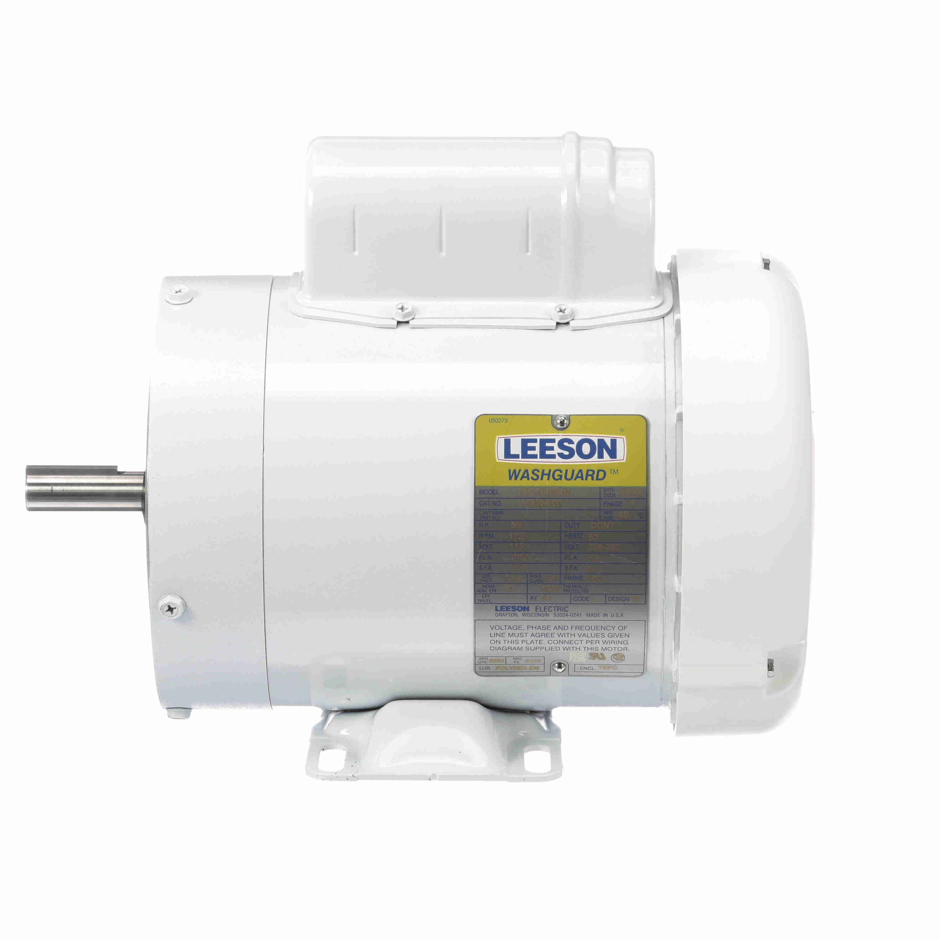 112528.00 Leeson 3/4HP Washguard Electric Motor, 1800RPM