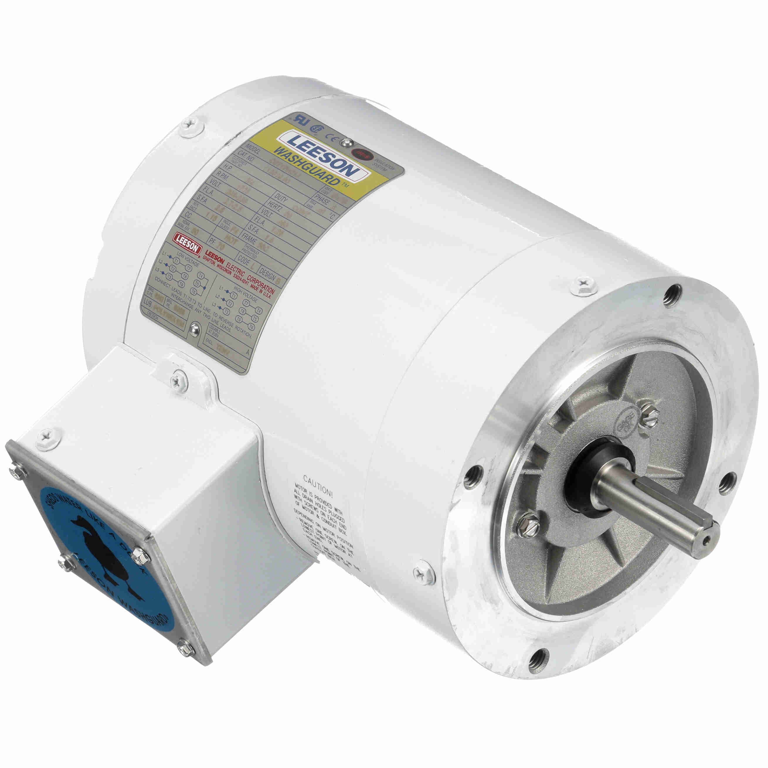 Leeson Washguard Electric Motor, 3/4 HP, 1800 RPM
