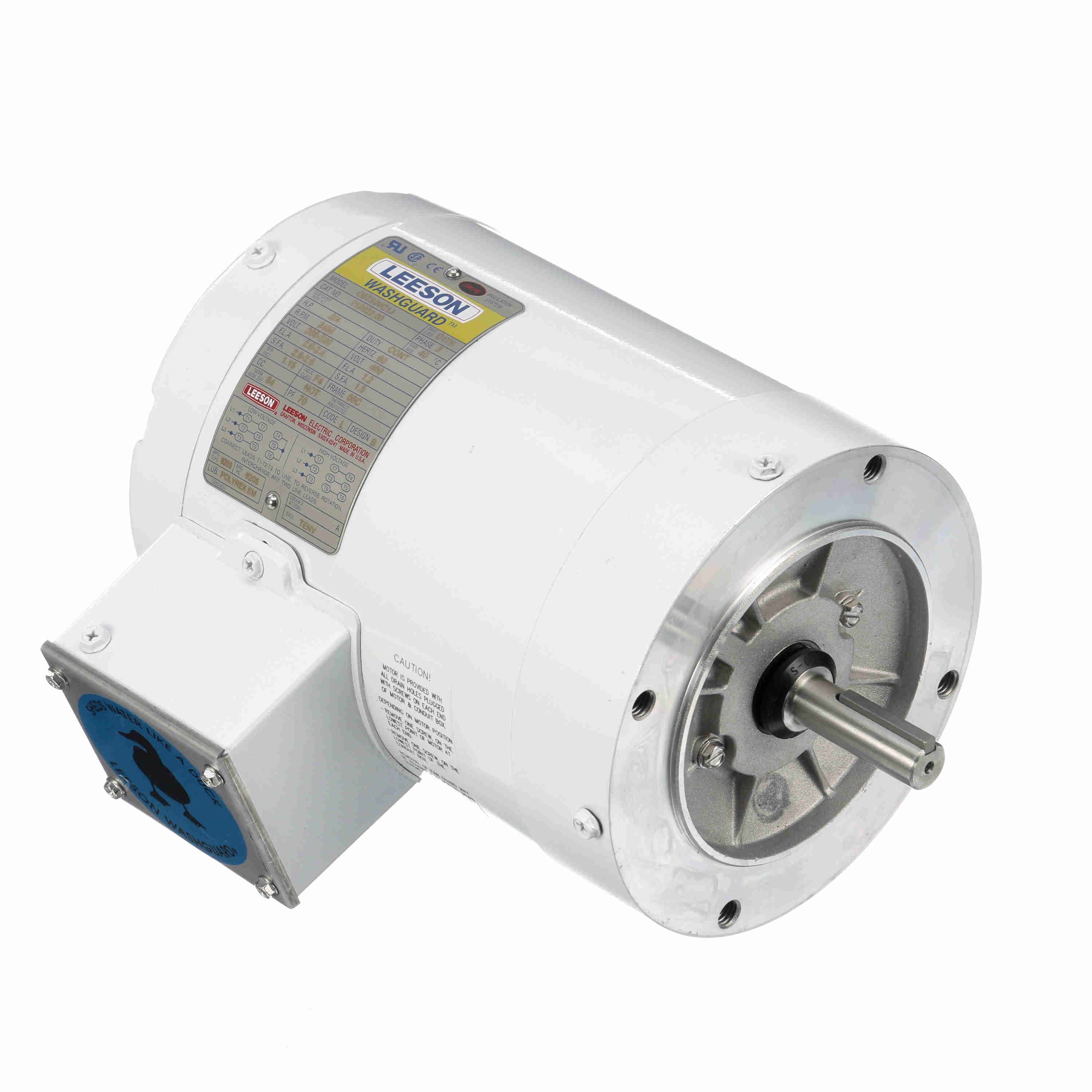 Leeson Washguard Electric Motor, 3/4 HP, 3600 RPM