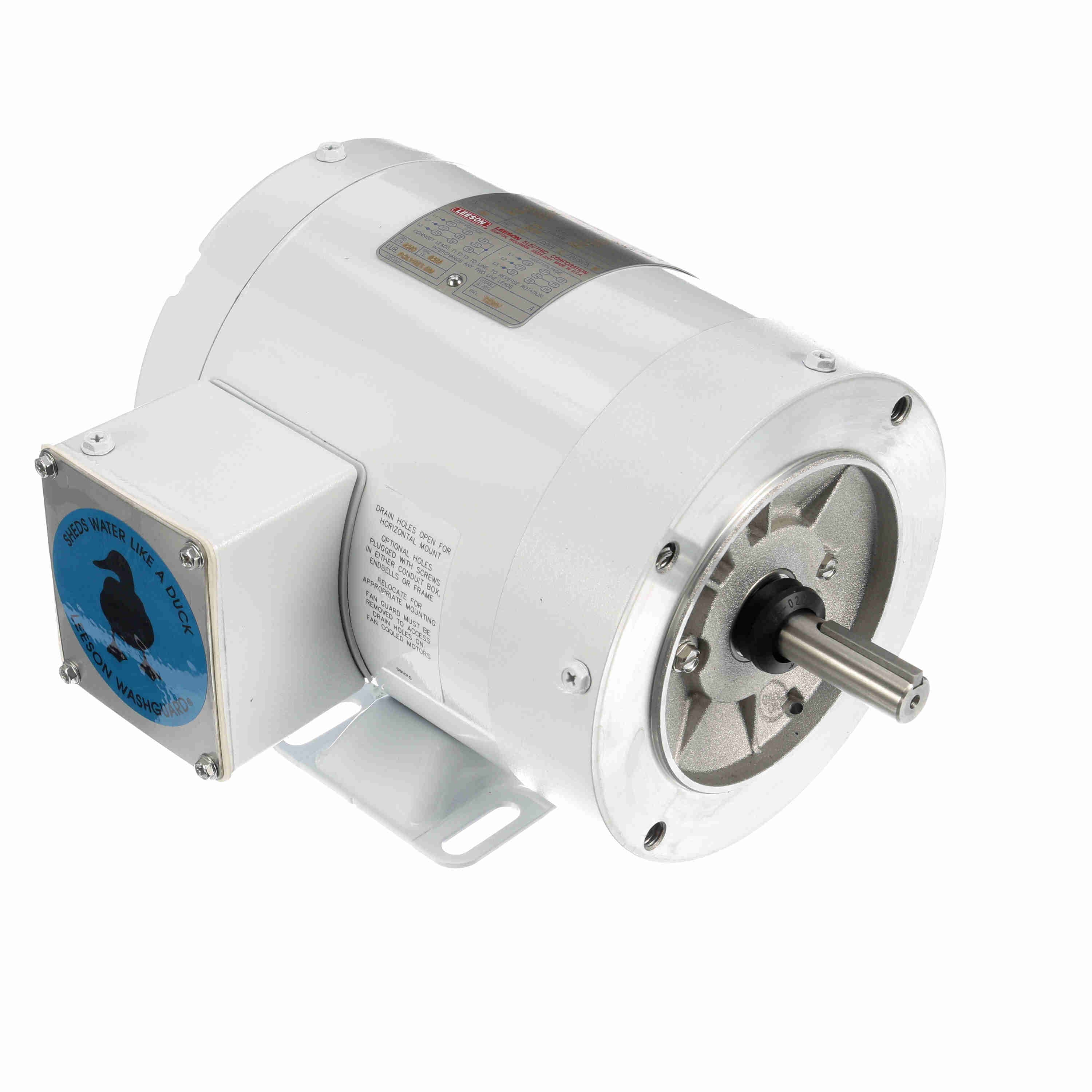 Leeson Washguard Electric Motor, 3/4 HP, 1800 RPM