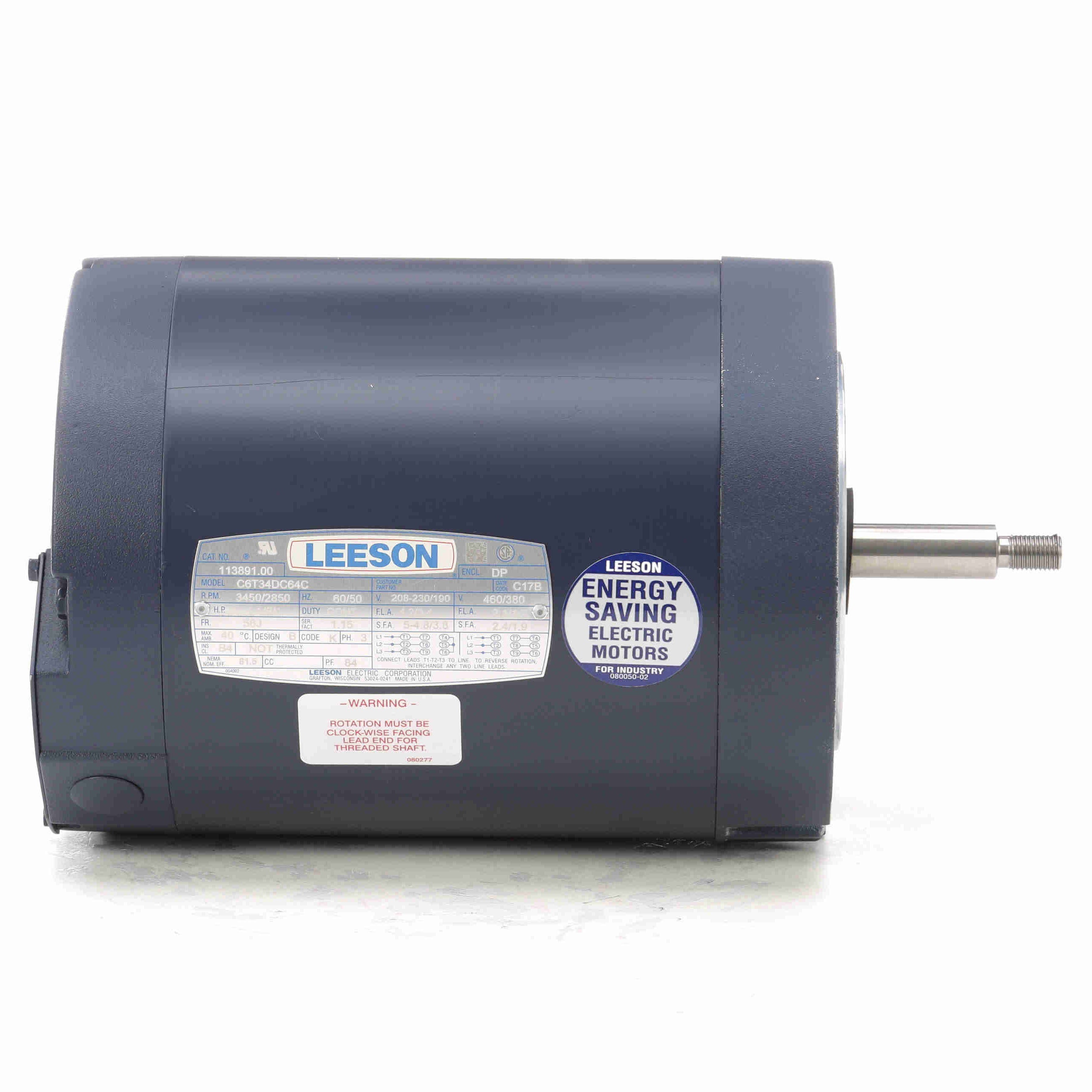 113891.00 Leeson 1.5HP Jet Pump Electric Motor, 3450RPM - 0