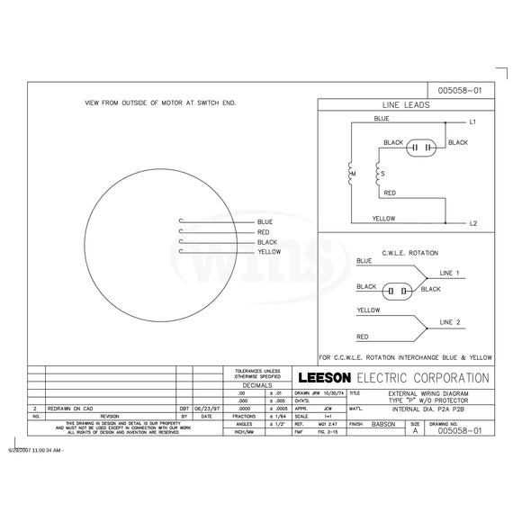 113939.00 1/2HP Leeson Milk Transfer Pump Motor