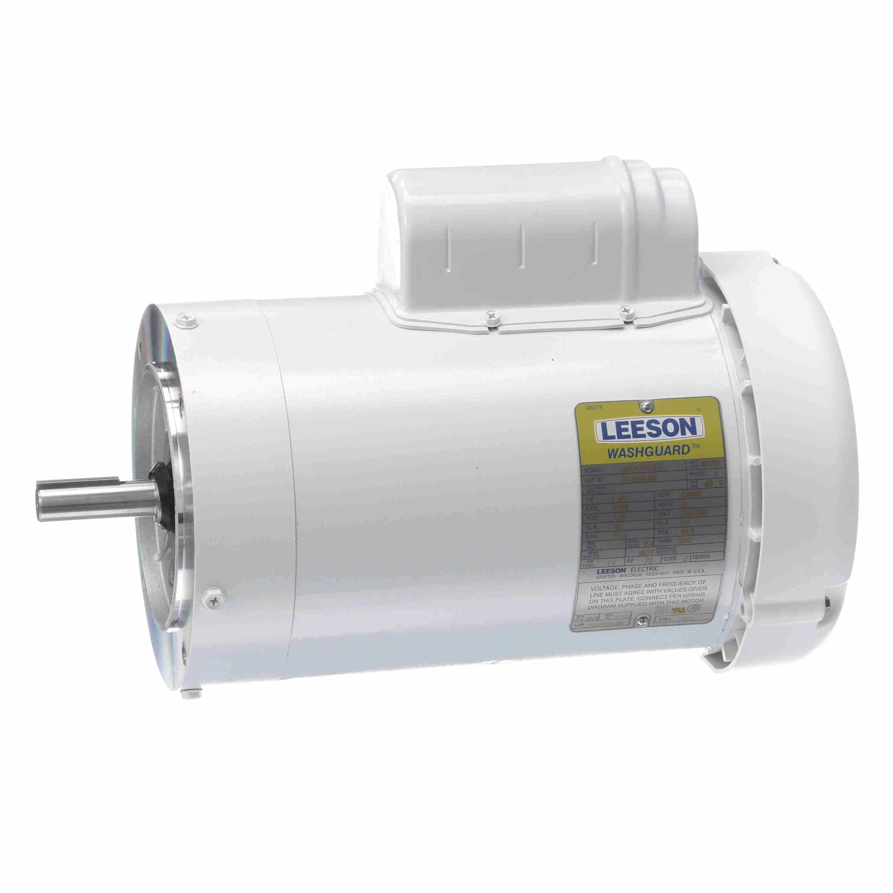 Leeson Washguard Electric Motor, 1.5HP, 1800RPM
