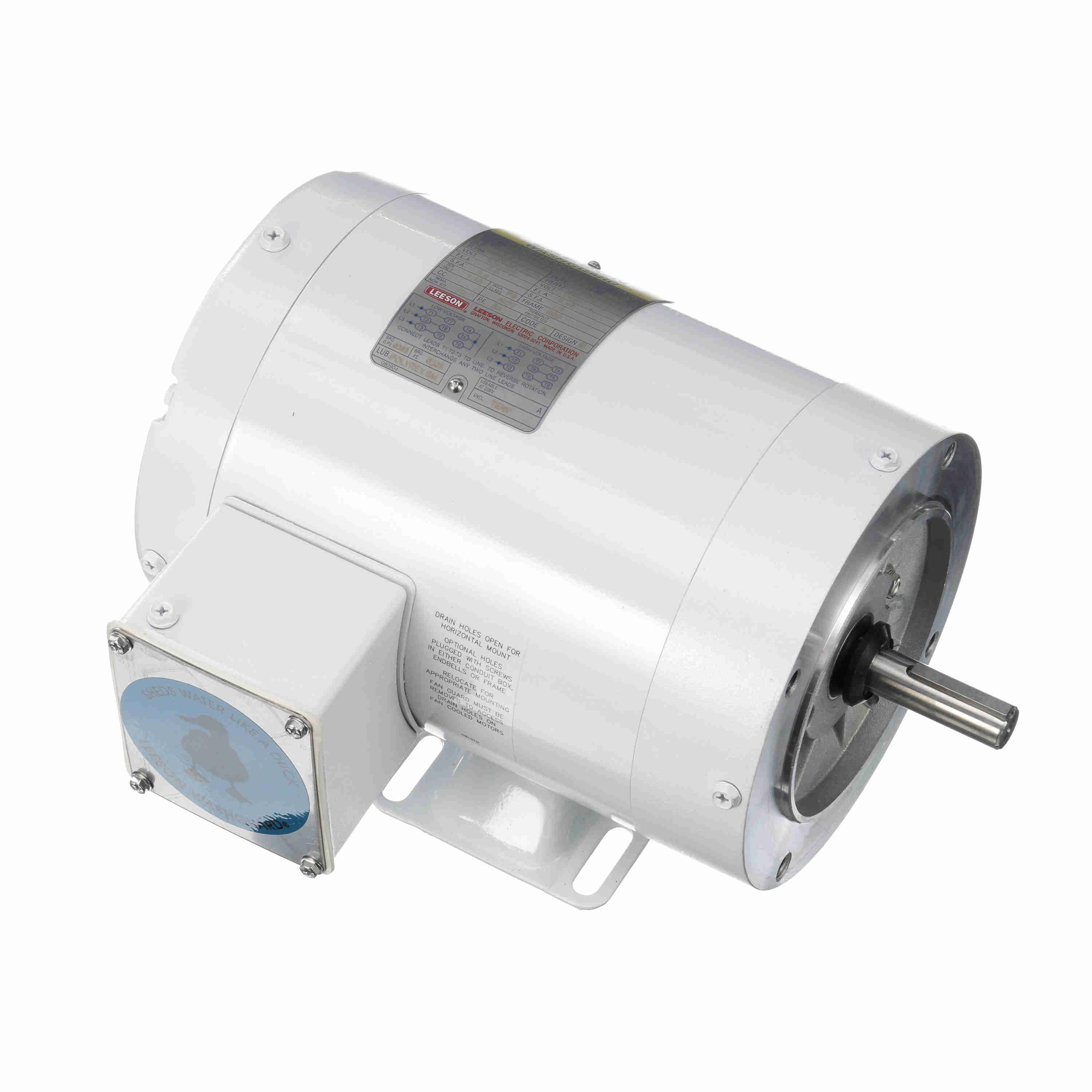 Leeson Washguard Electric Motor, 1/2 HP, 1200 RPM