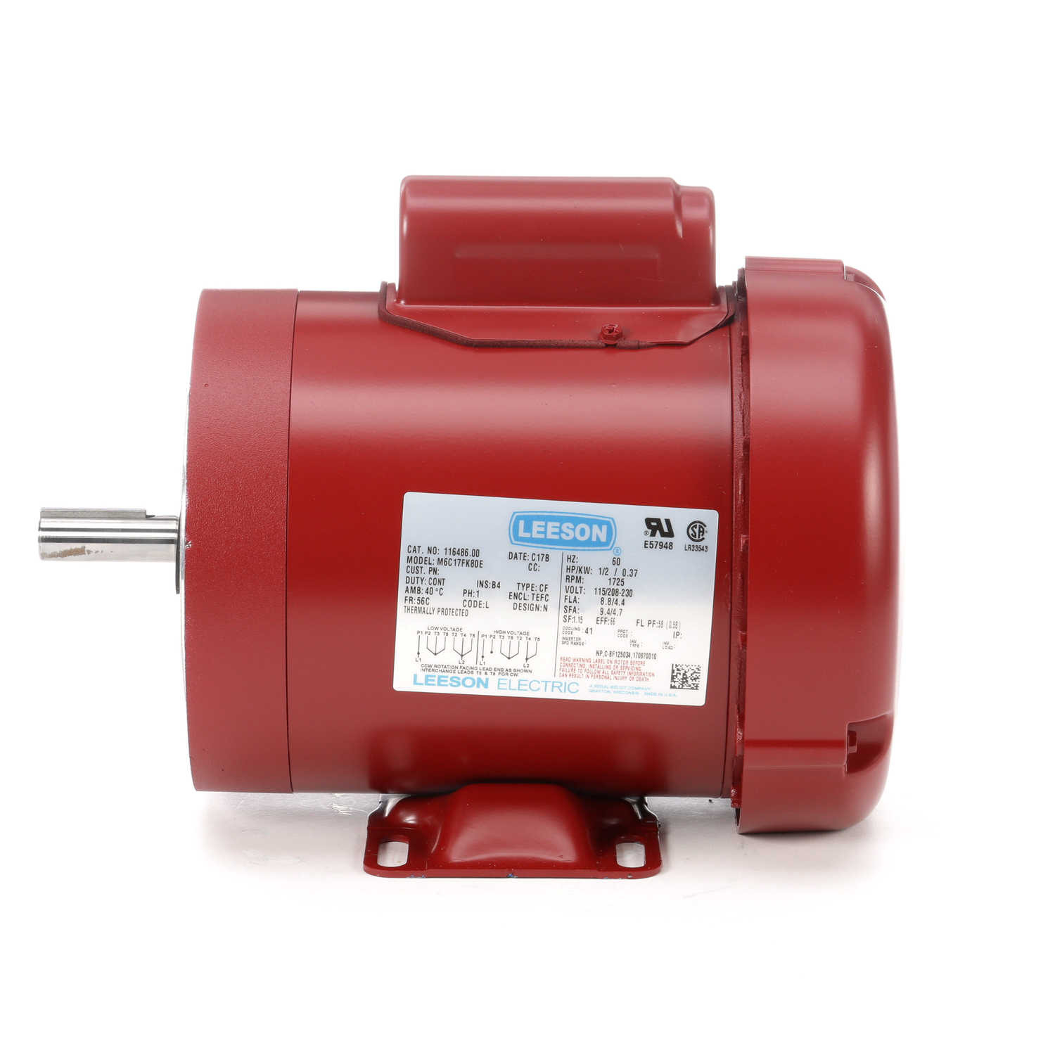 1/2HP Leeson Hi-Torque Agriculture Duty Electric Motor