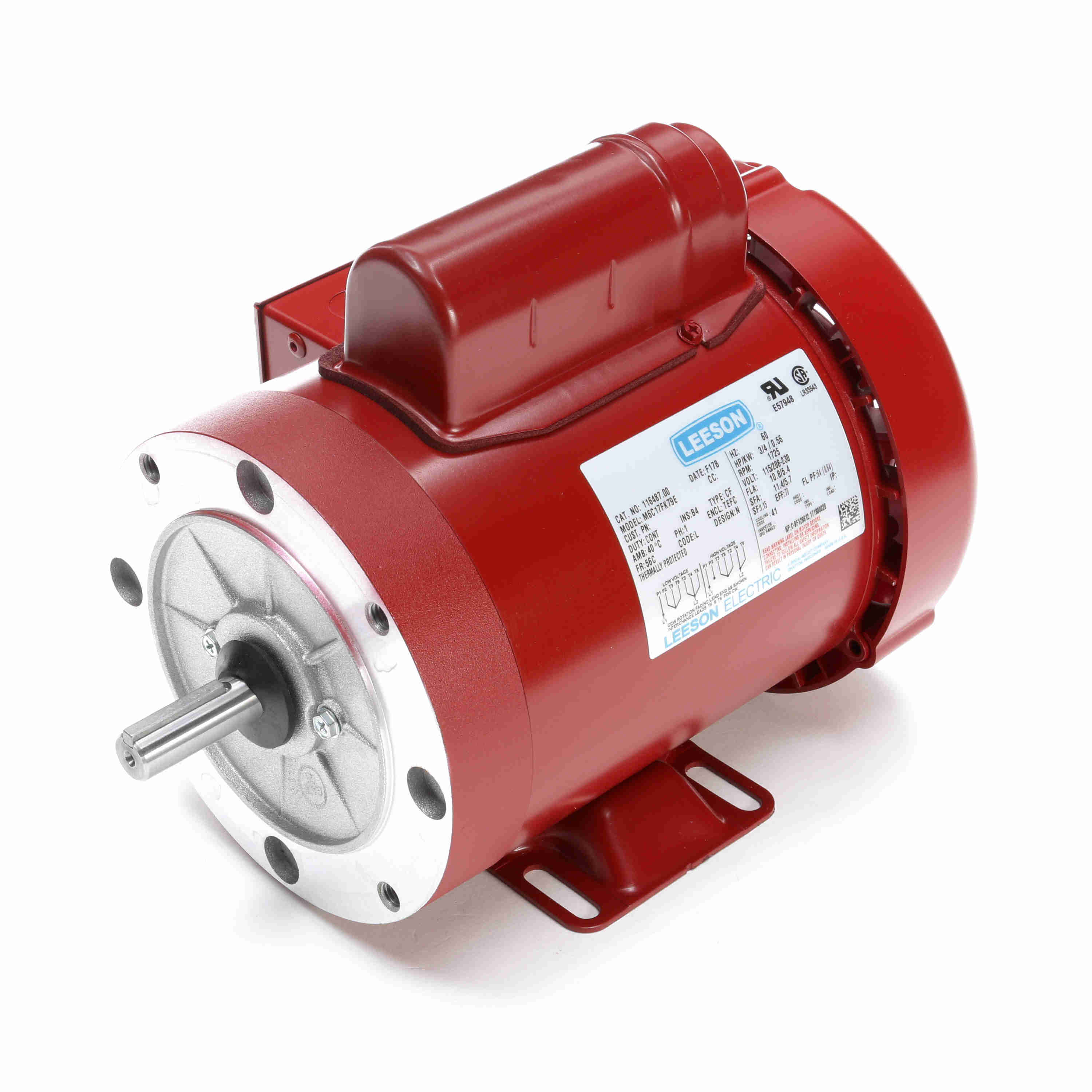 116487.00 Leeson 3/4HP Hi-Torque Agriculture Duty Electric Motor, 1800RPM - 0