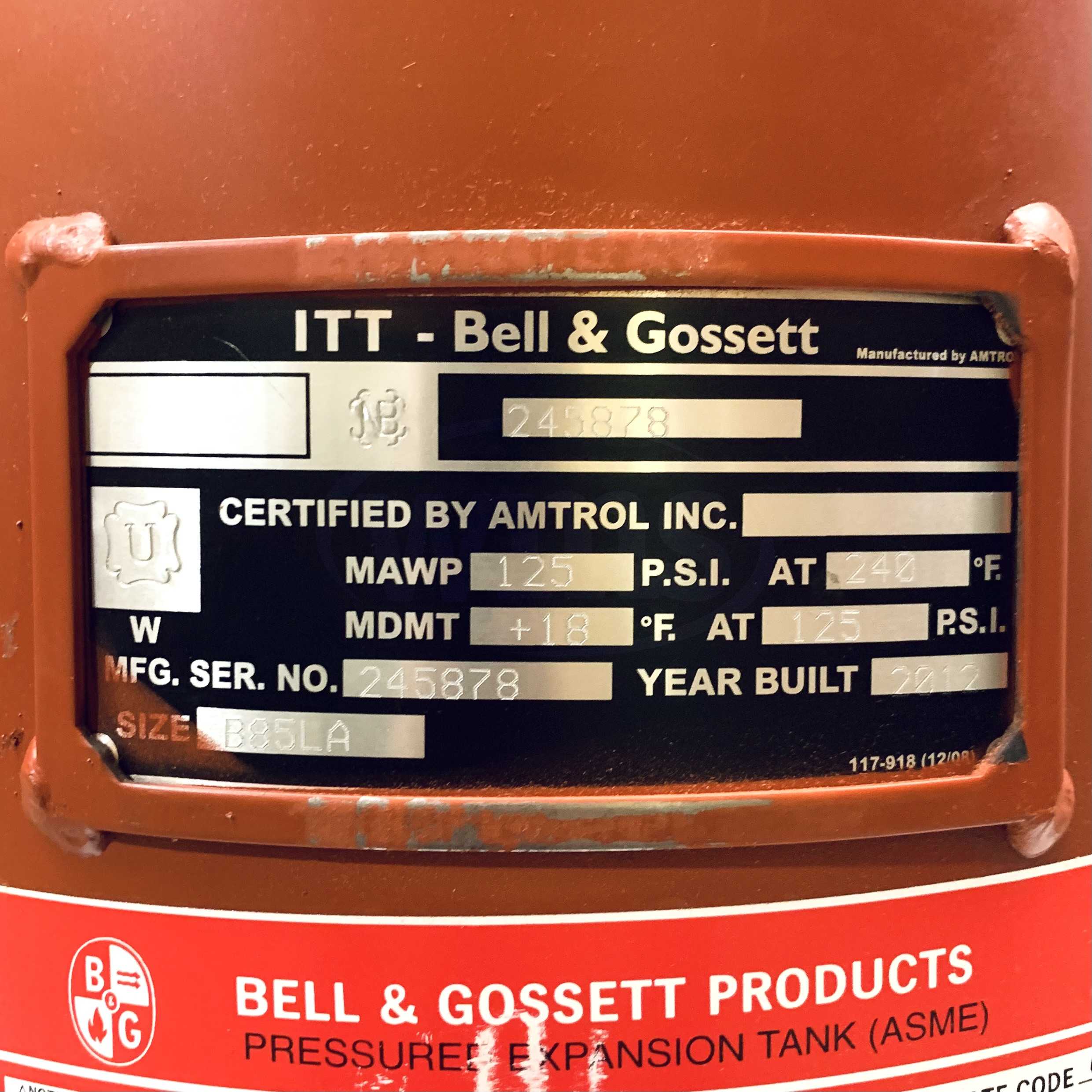 116784 B-85LA Bell & Gossett Pressure Expansion Tank