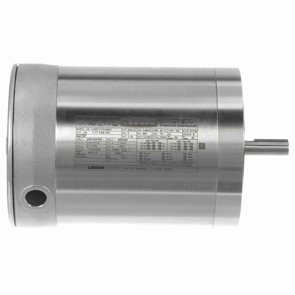117129.00 Leeson 3/4HP Washdown Electric Motor, 1800RPM