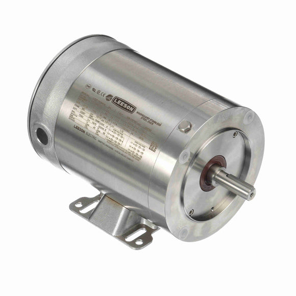 117266.00 Leeson 1/2HP Washguard Stainless Steel Electric Motor, 1725RPM
