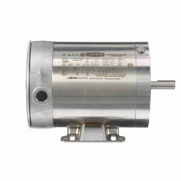 117266.00 Leeson 1/2HP Washguard Stainless Steel Electric Motor, 1725RPM
