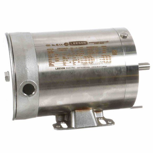117267.00 Leeson 3/4HP Washguard Stainless Steel Electric Motor, 1800RPM